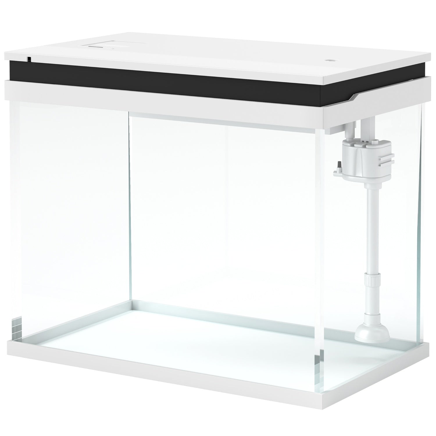 Akvarium, 41L glas med filter, LED & pump - Vit