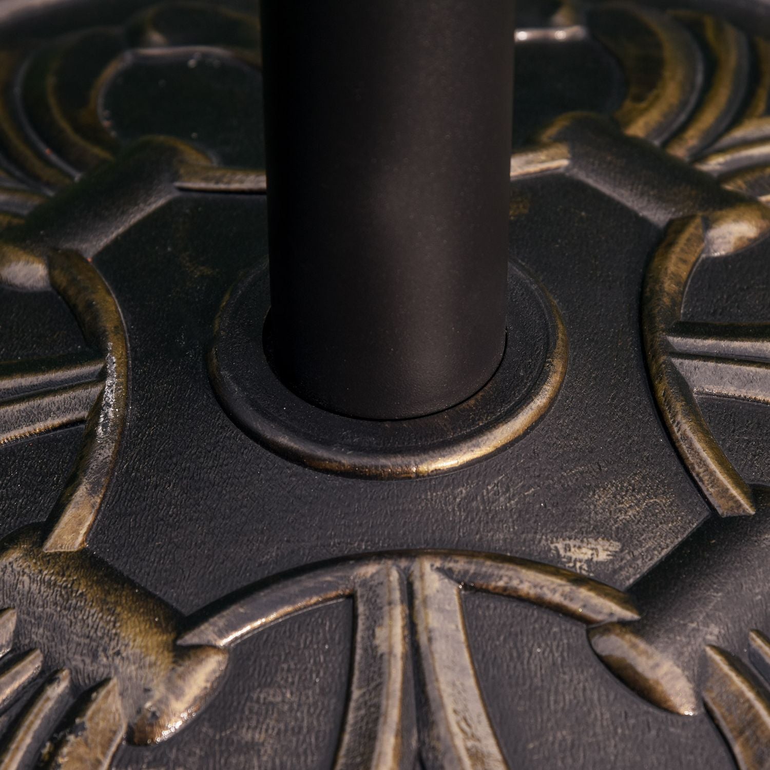 Antik bronsparaplybas, 13 kg, passar Ø35-48mm stolpar