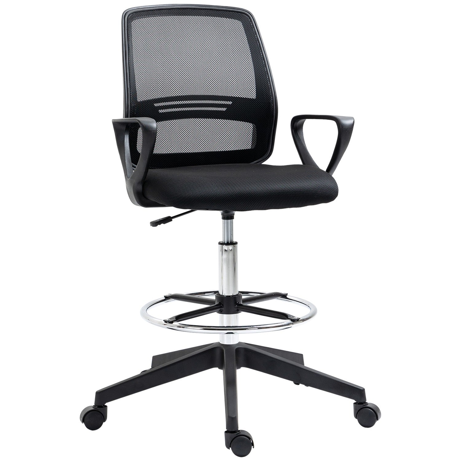 Ergonomisk vridbar kontorsstol, höjdjusterbar med fotstöd