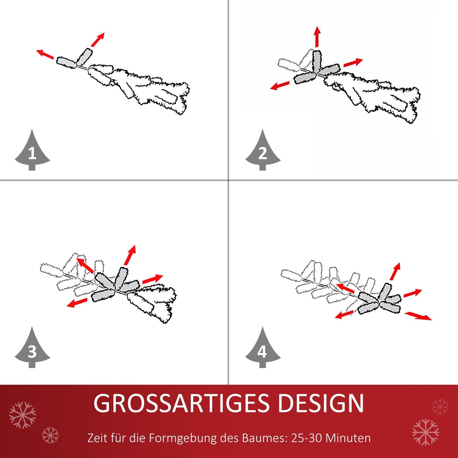 Konstgjord Julgran 1,5 M Julgran 360 Grenar Pvc Metall Grön + Vit Ø50 X 150 Cm