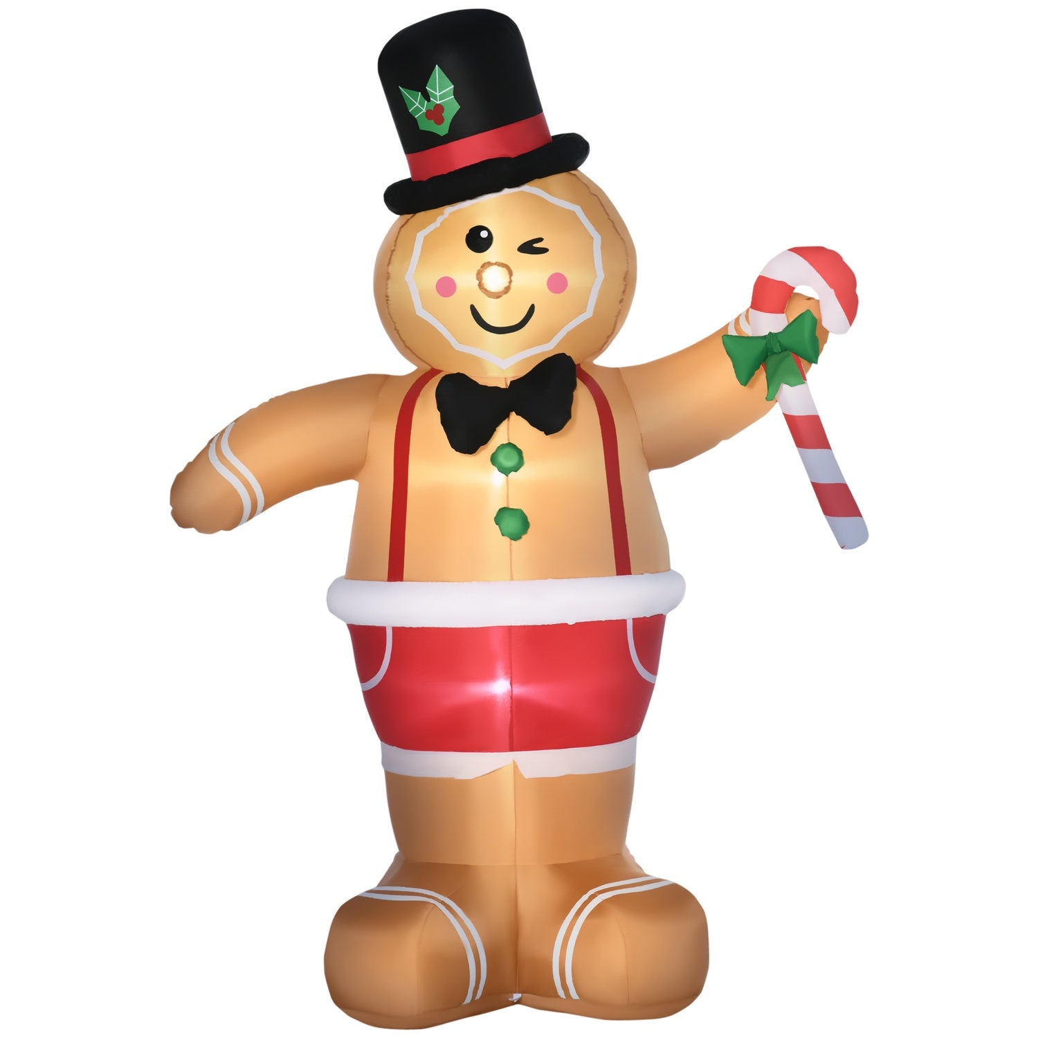 Uppblåsbar Gingerbread Man 2.38M med LED-lampor, vattentät