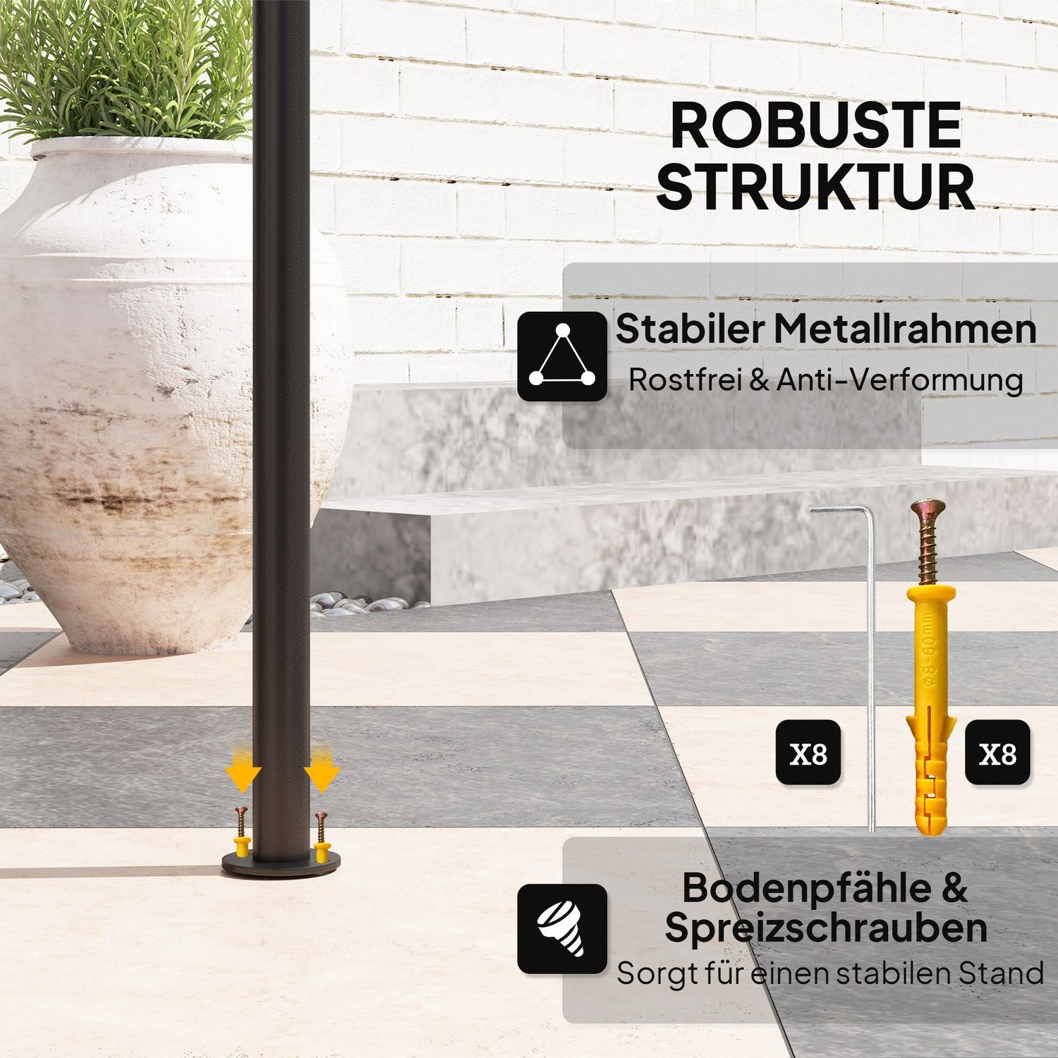 BBQ Gazebo, vattenavvisande, flamskyddad, 240x150x258cm