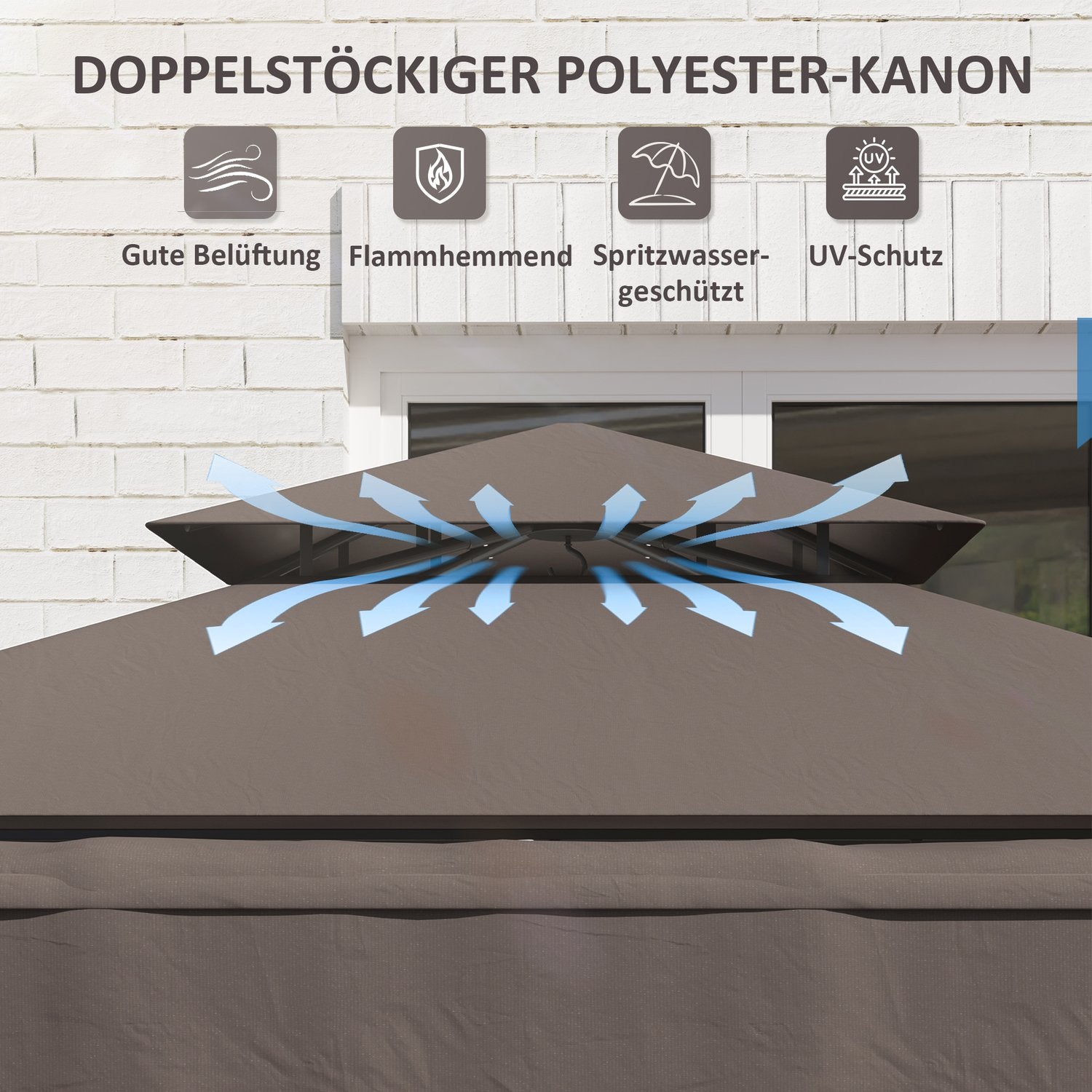 BBQ Pavilion, vattenavvisande och flamskyddande, 242x149x248 cm