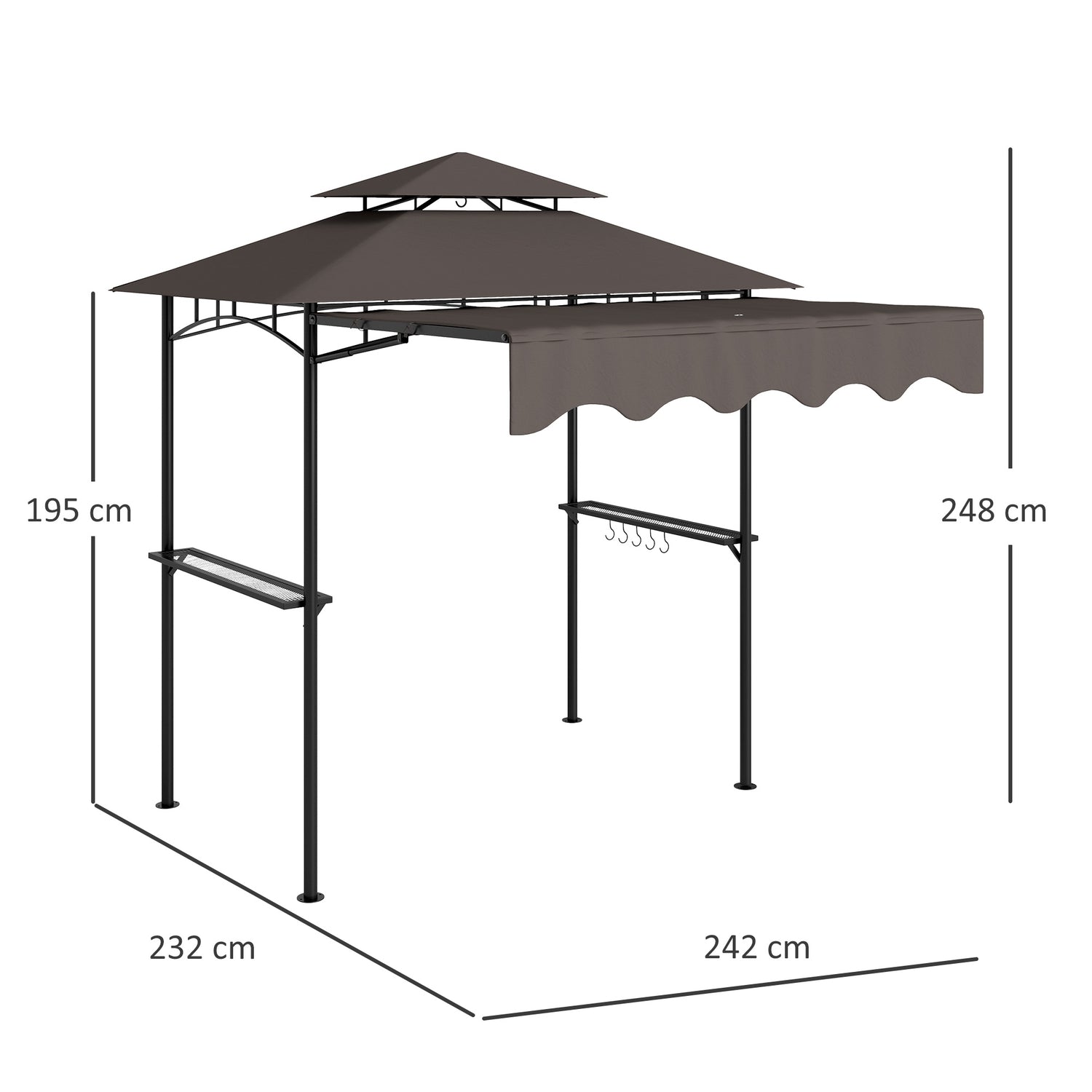 BBQ Pavilion, vattenavvisande och flamskyddande, 242x149x248 cm