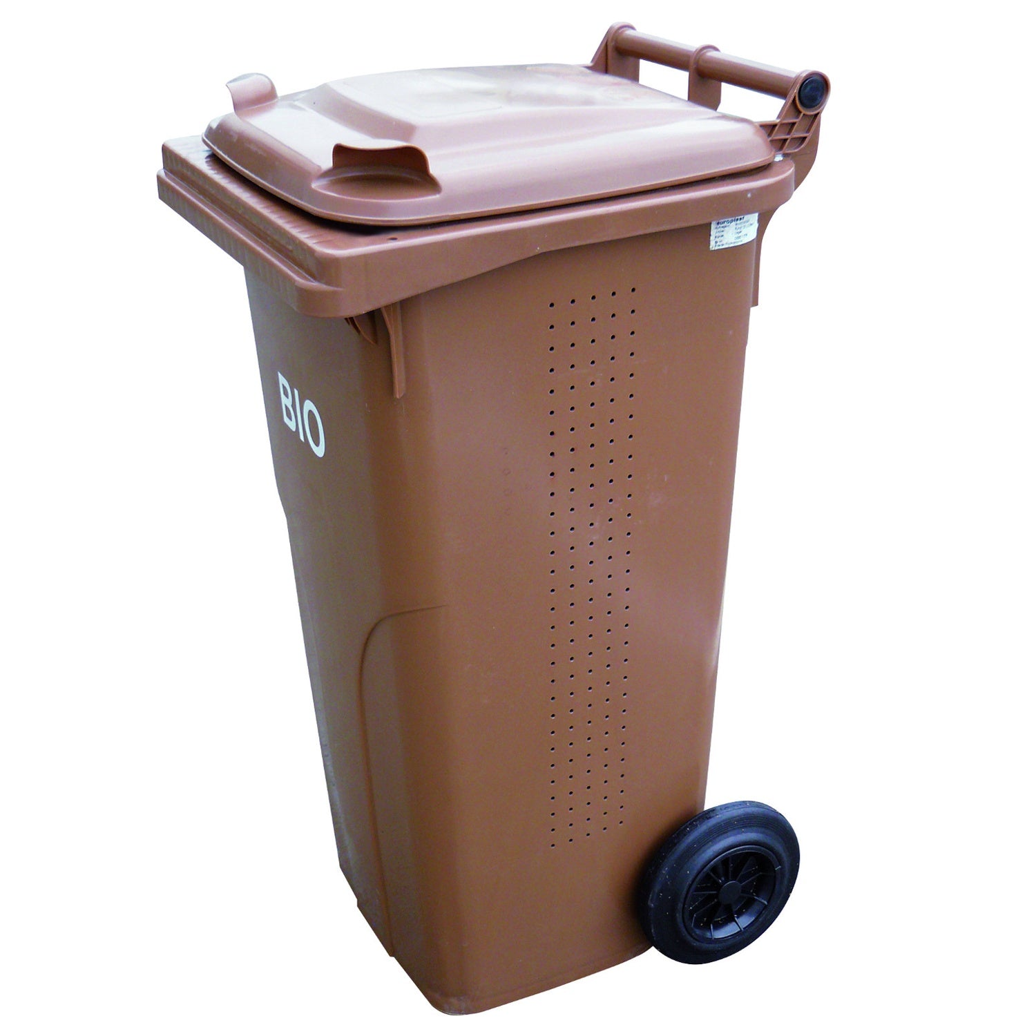 BIO avfallskärl med dubbel botten, brun, 240L BIO + GRID