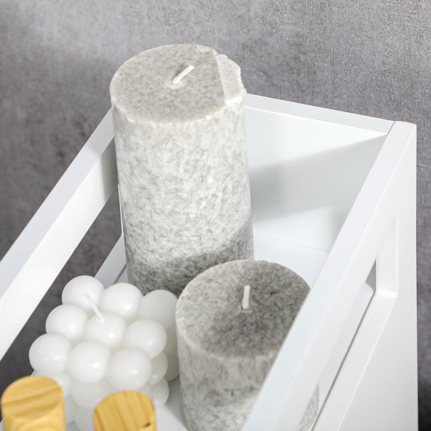 Badrumsskåpvagn, Vit, 2 lådor, Hjul