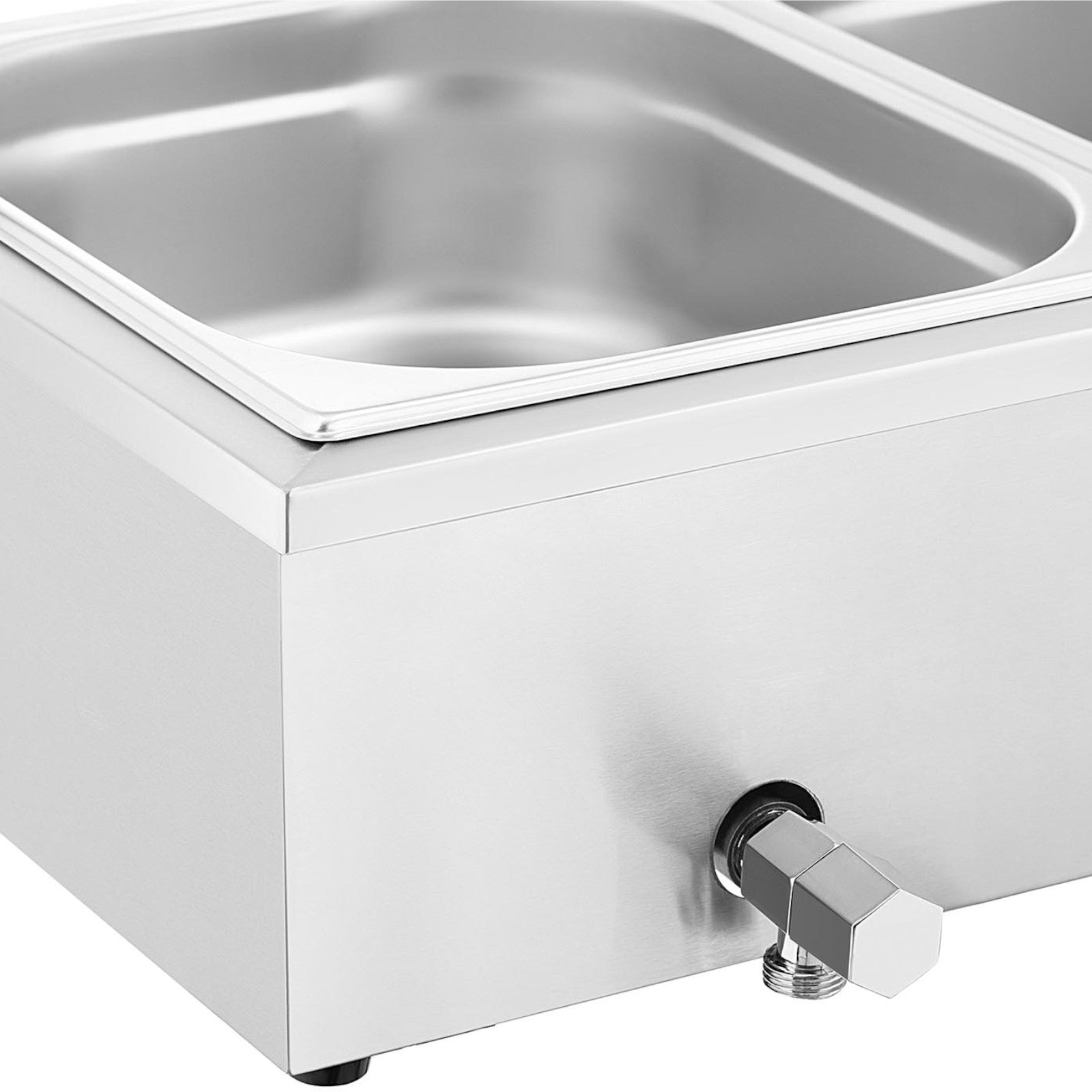Bain-marie matvärmare värmebuffé med lock 4 x GN 1/2 2000 W