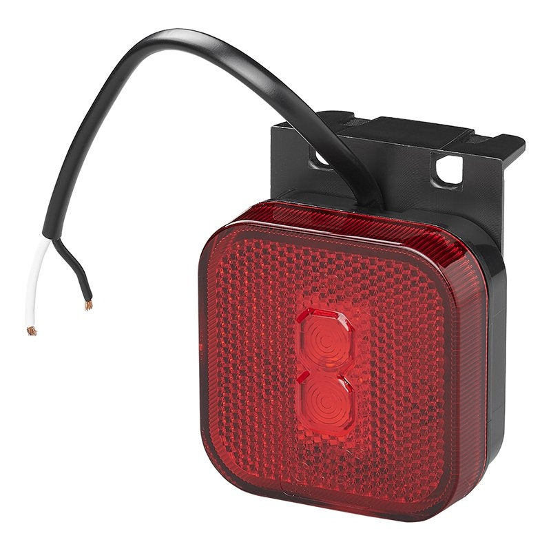 Bakre positionslykta 12/24V röd 65 x 65 mm LED med hållare