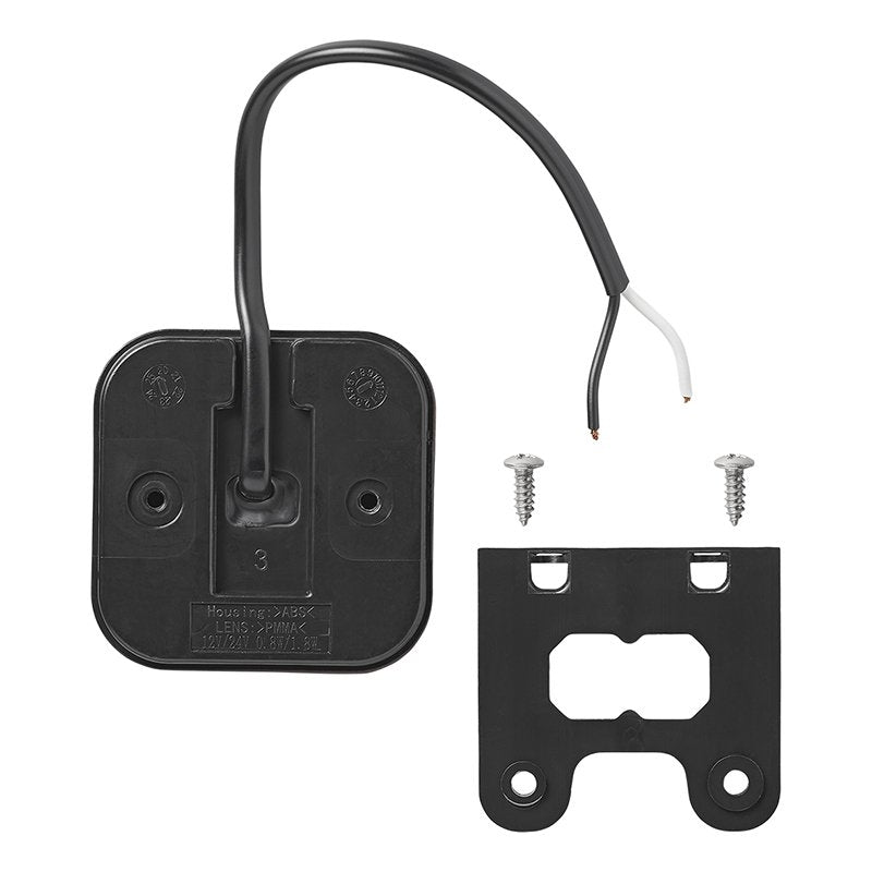Bakre positionslykta 12/24V röd 65 x 65 mm LED med hållare