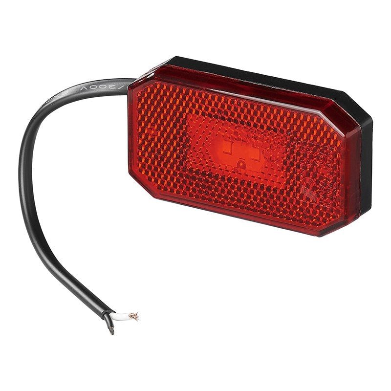 Bakre positionslykta 12/24V röd 80 x 44 mm LED