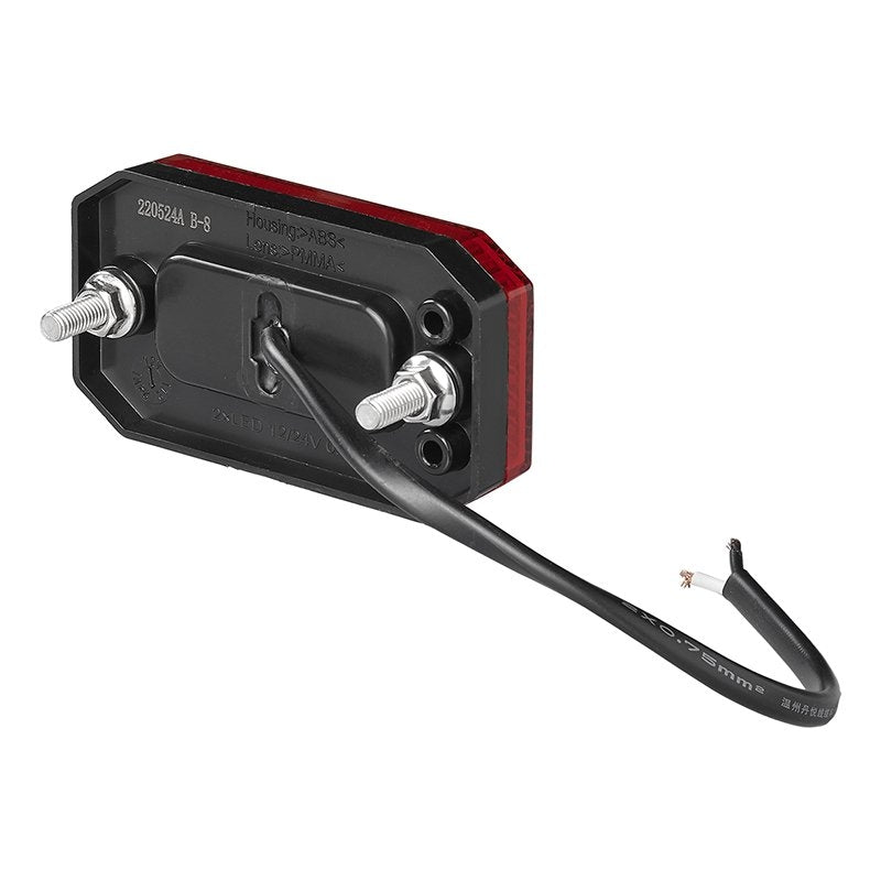 Bakre positionslykta 12/24V röd 80 x 44 mm LED