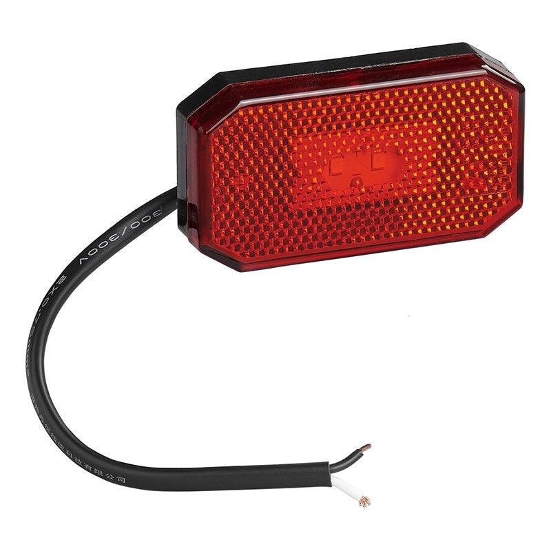 Bakre positionslykta 12/24V röd 80 x 44 mm LED