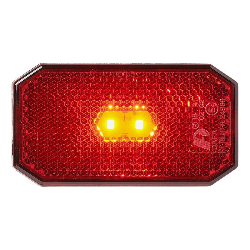 Bakre positionslykta 12/24V röd 80 x 44 mm LED
