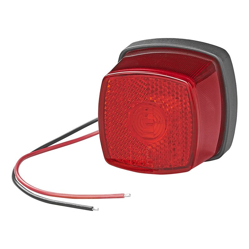 Bakre positionslykta 9-30V röd 61 x 61 mm LED