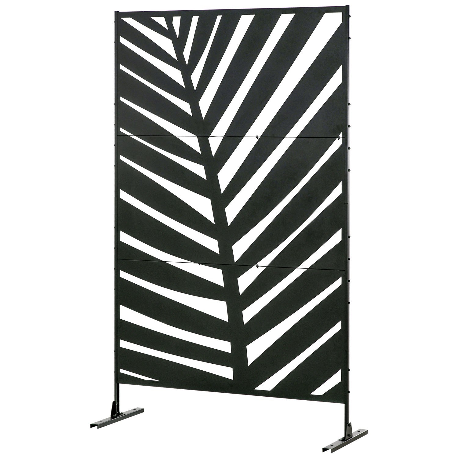 Balcony Privacy Screen, Banan Leaf, 122x198cm, Black Steel