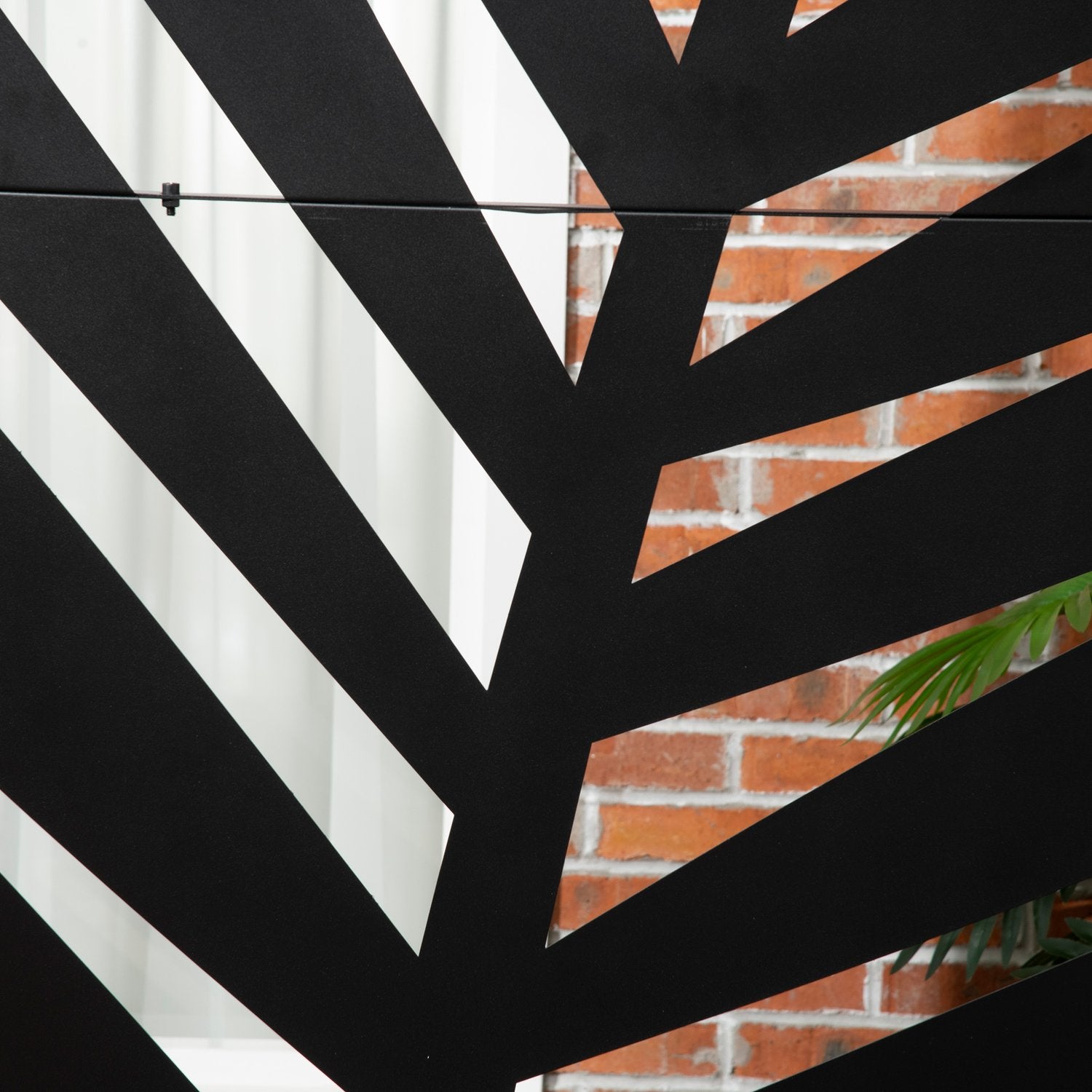 Balcony Privacy Screen, Banan Leaf, 122x198cm, Black Steel