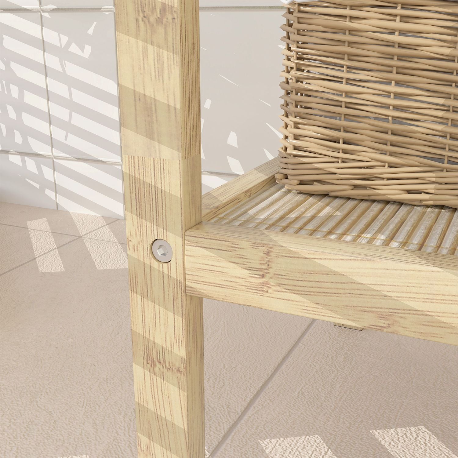 Bambu 3-vånings badrumshylla - naturligt trä, 33x31x78 cm