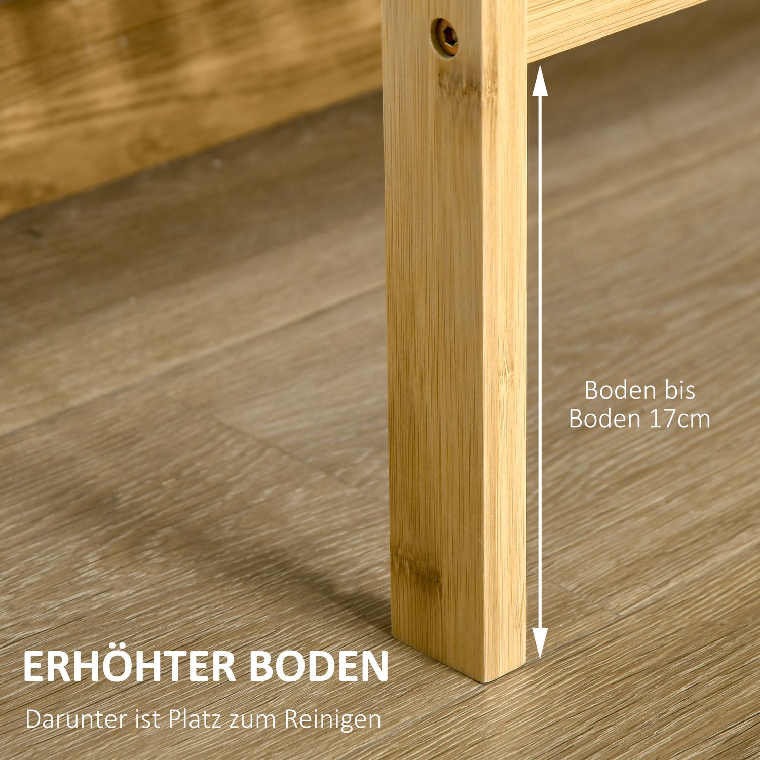 Bambu 3-våningshylla för badrum, kök eller vardagsrum