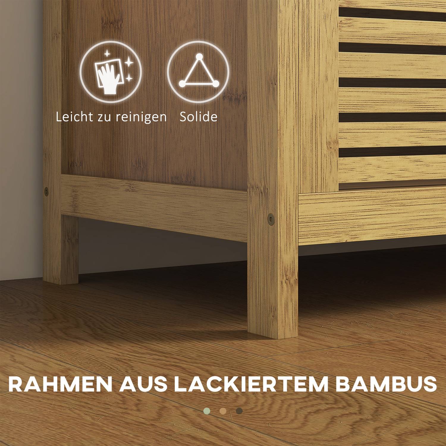 Bambu Skoförvaringsbänk med fällbart lock – 100x40x60 cm