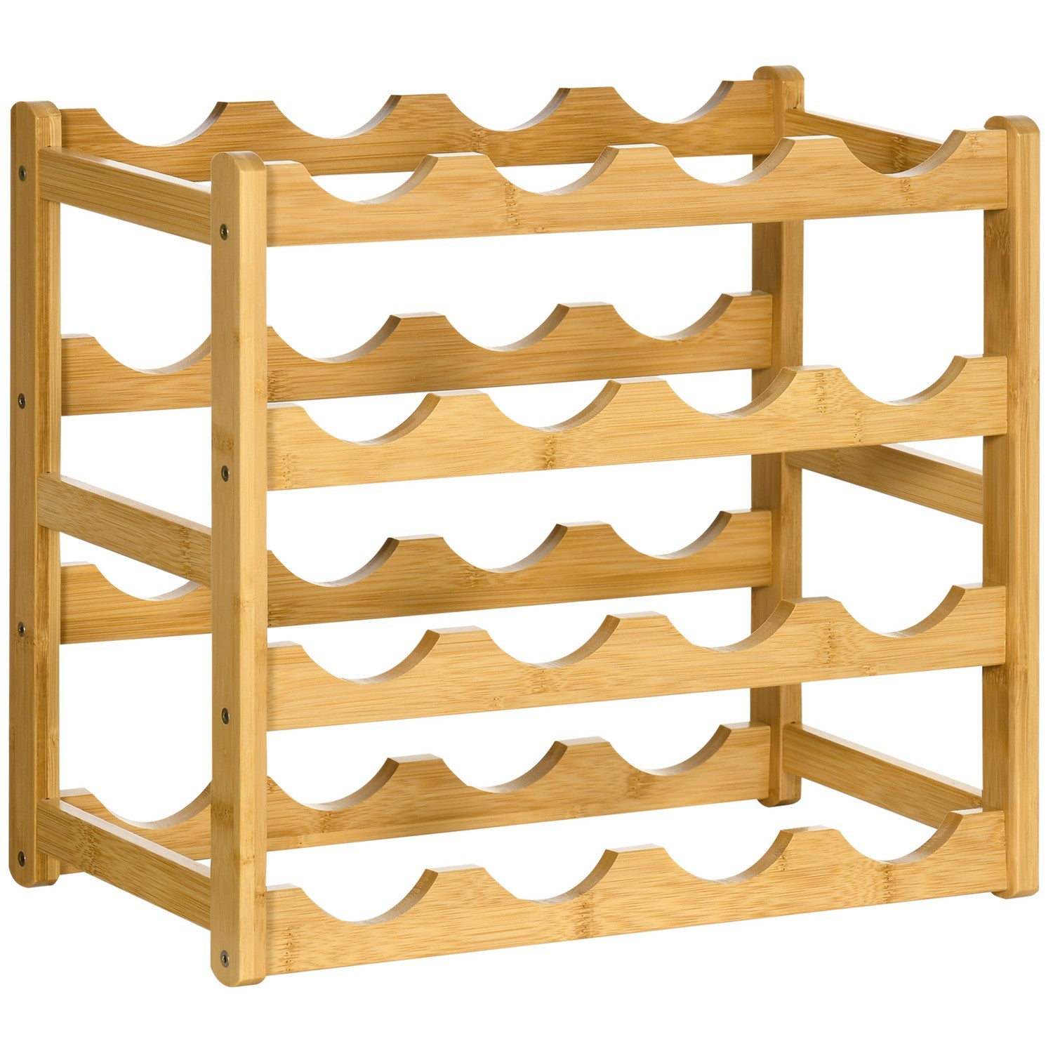 Bambu vinställ – Rymmer 16 flaskor, naturlig finish