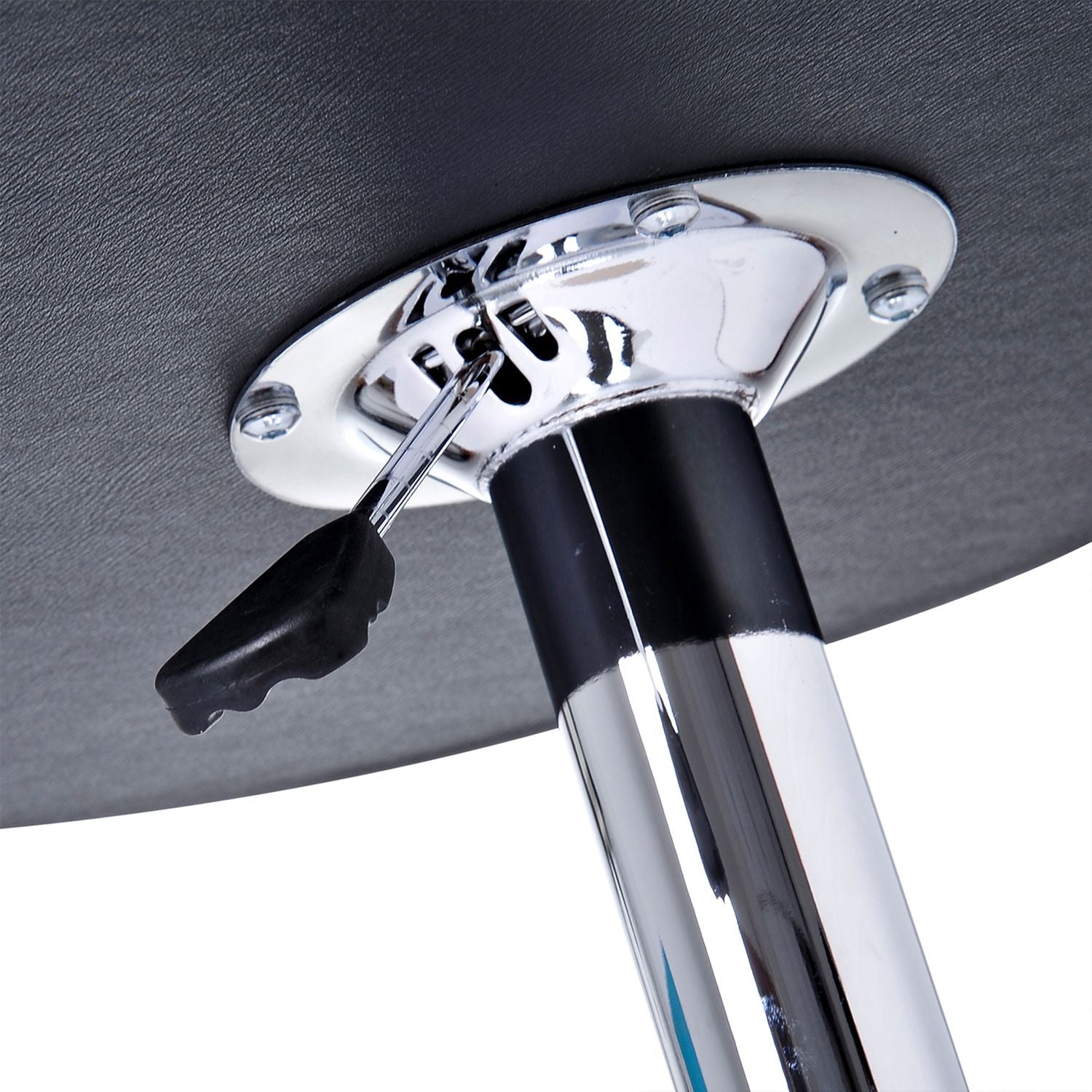 Barbord, bänkhöjd, svart konstläder, justerbar