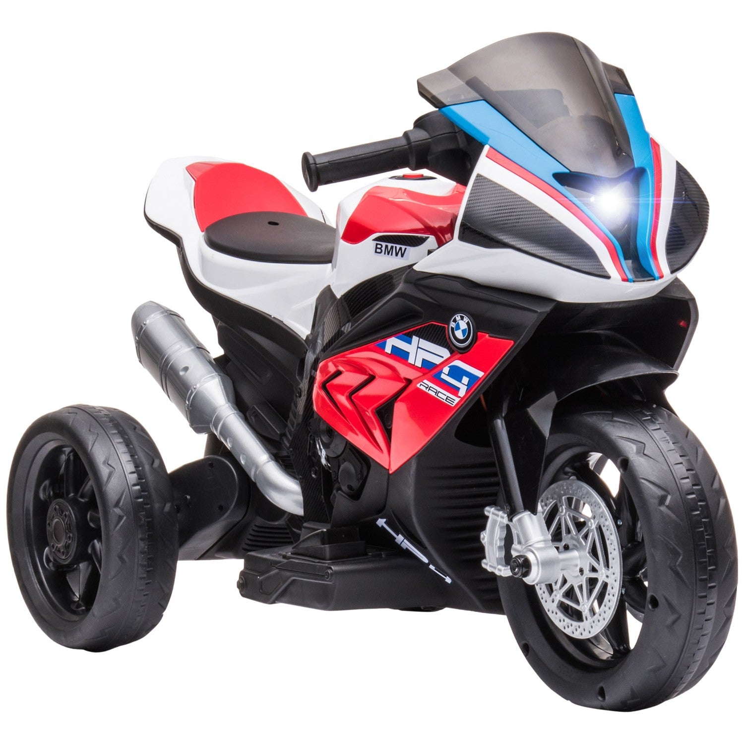 Barns 6V elmotorcykel, 3 musiklägen, röd