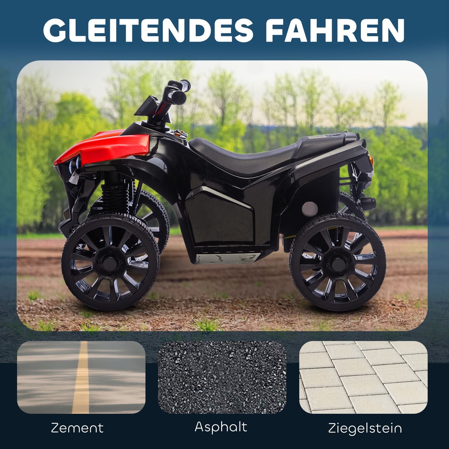 Elektrische kinderquad 6 V met vooruit/achteruit, muziek en ledverlichting
