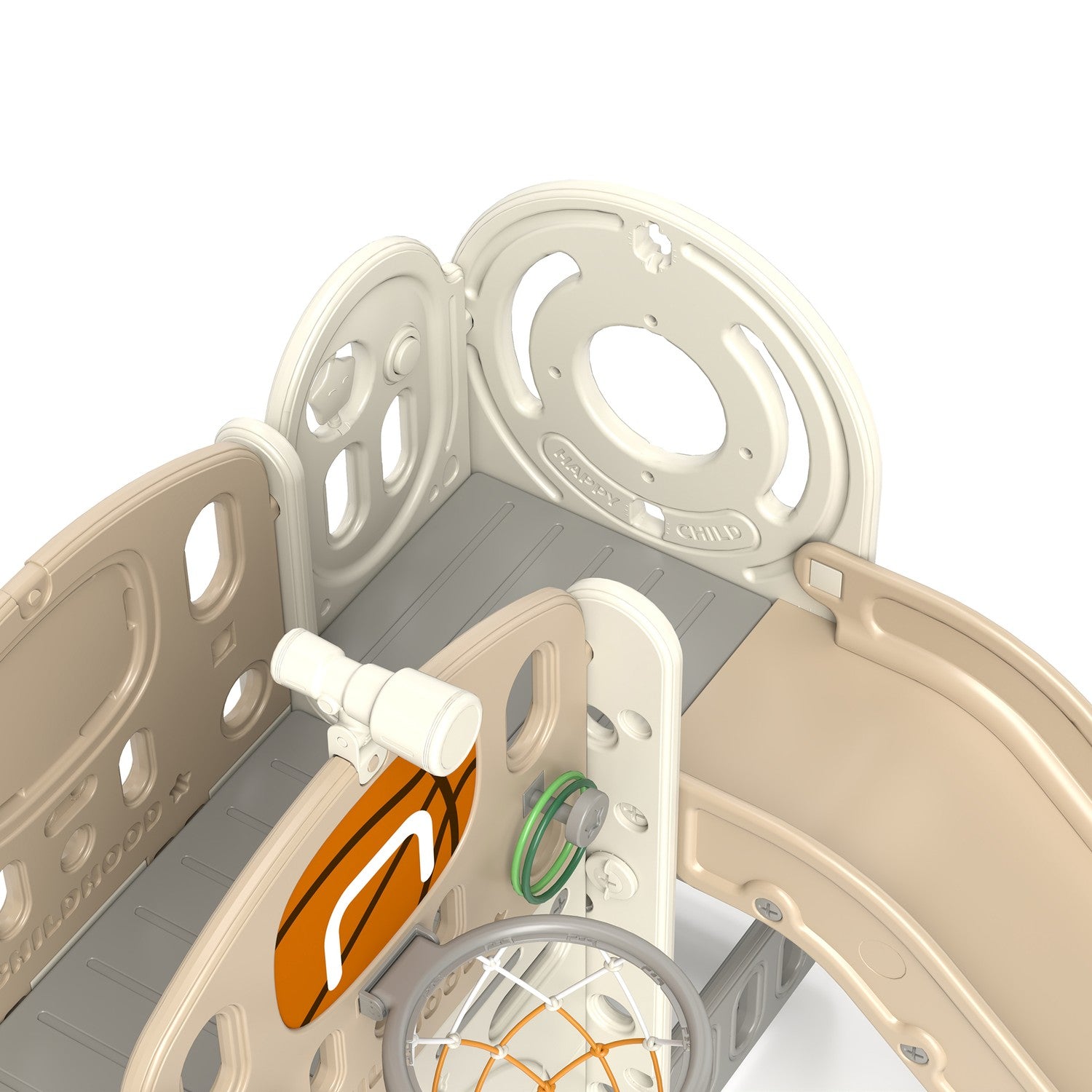 Barns 7-i-1 rutschkana klätterställning med basketbåge