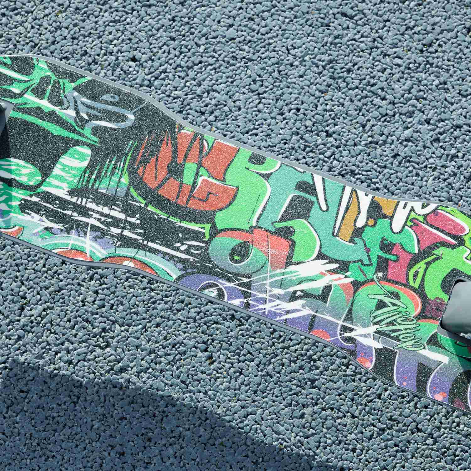 Barns hopfällbar sparkskoter, justerbar höjd, grön