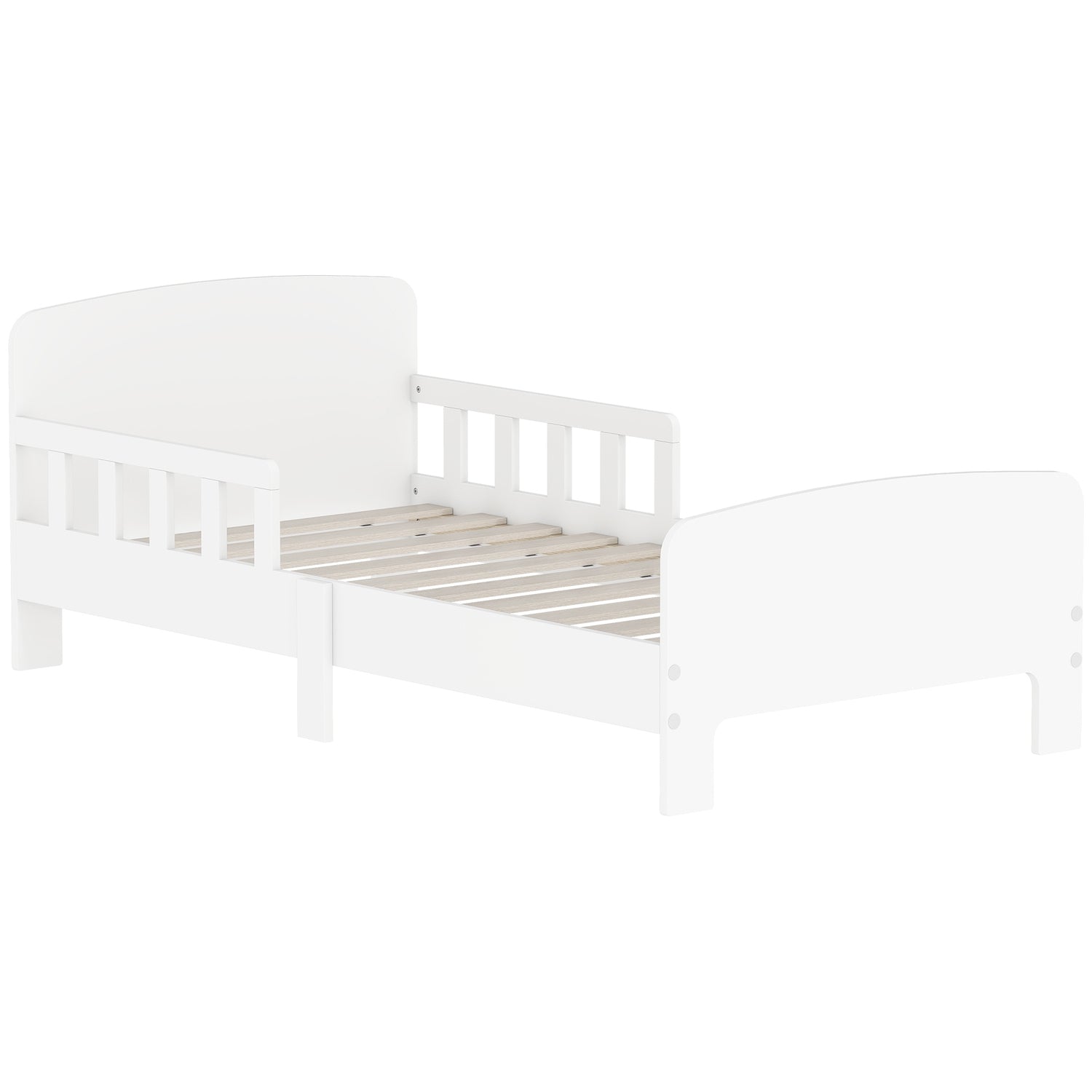 Kinderbed met veiligheidshekken, MDF, leeftijden 3–8 jaar, wit