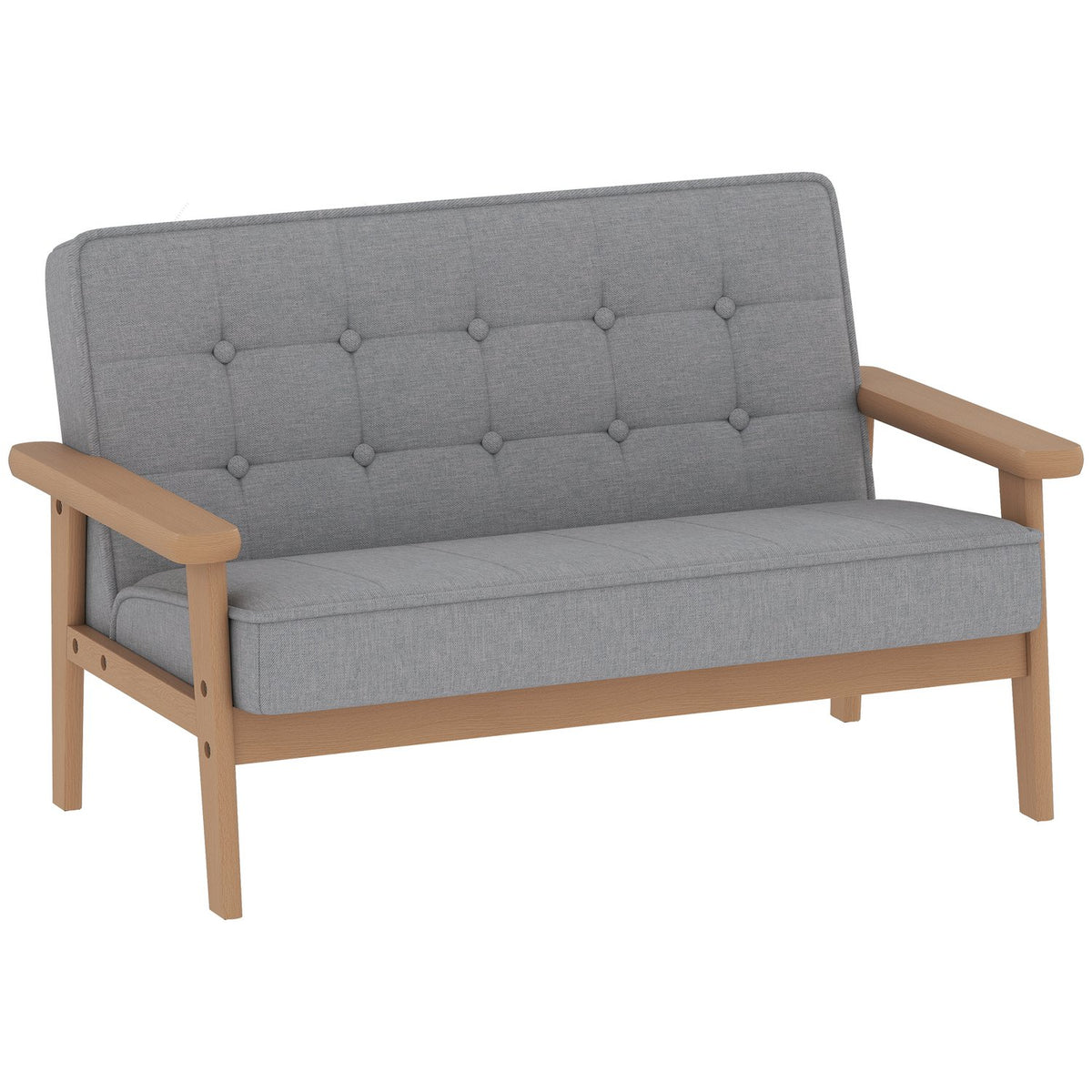 Barnsoffa, sammetslook, träram, åldrar 3-15, grå