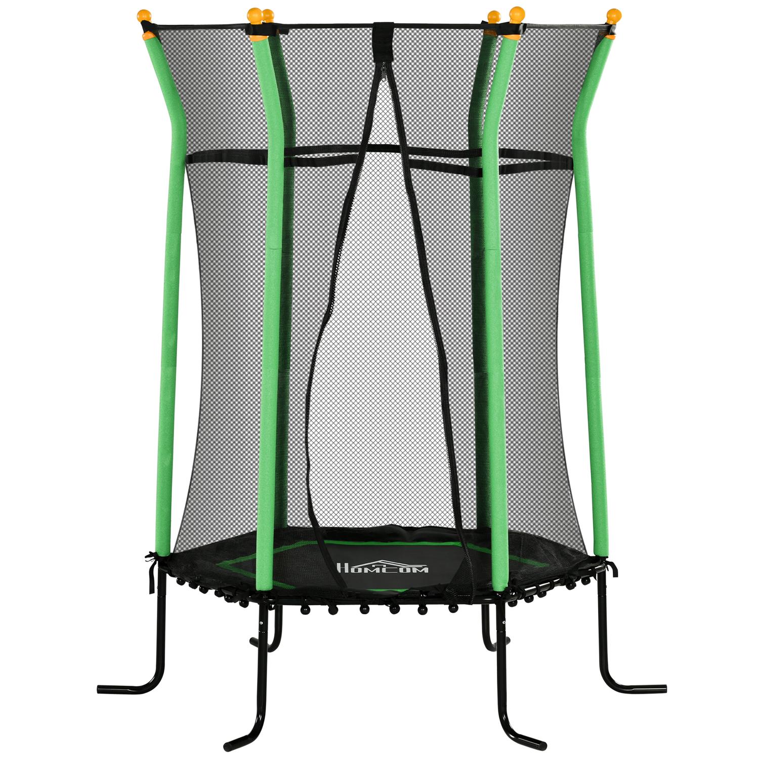 Barntrampolin med skyddsnät, Ø163,5 cm, grön
