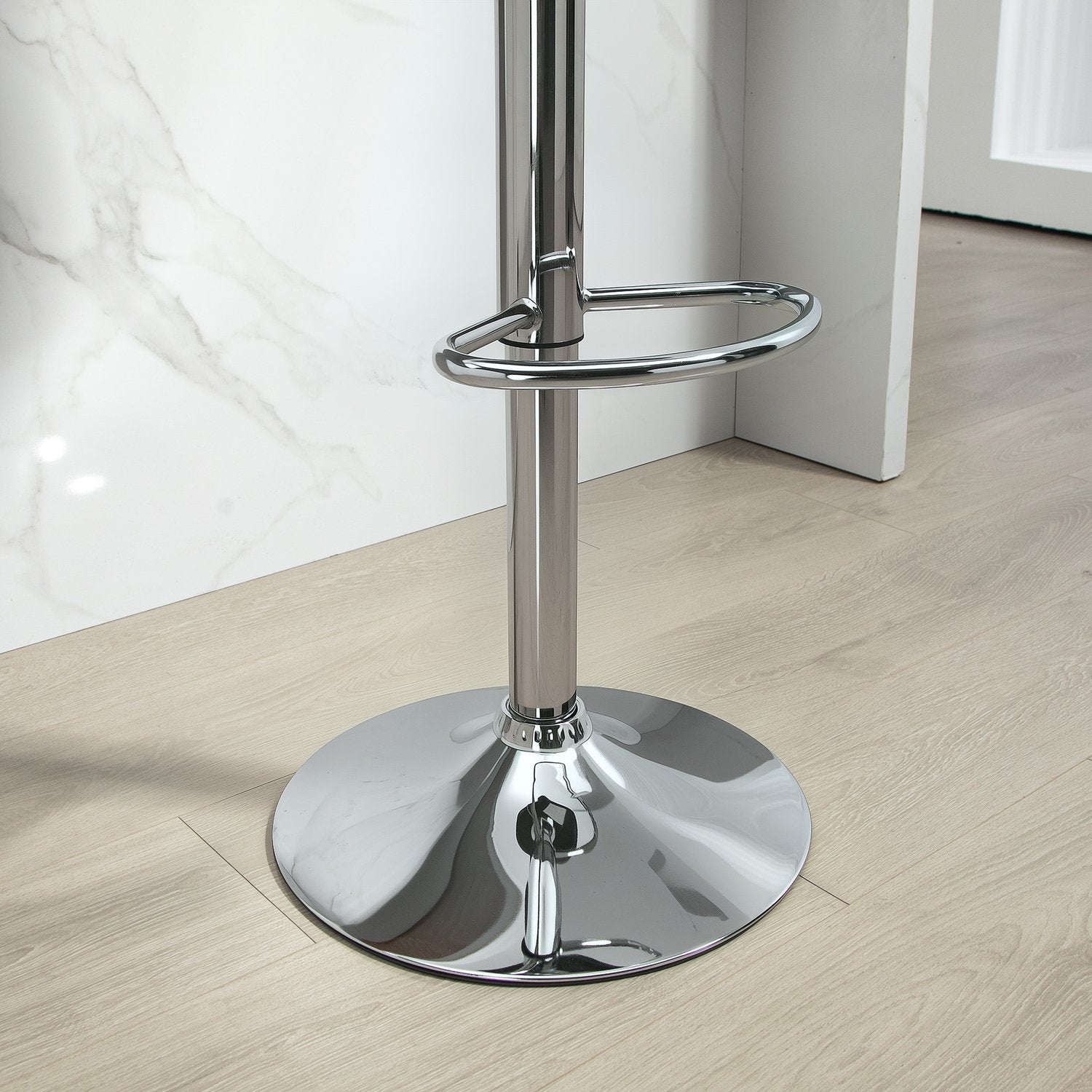 Justerbara barstolar Set om 2, konstläder, svart