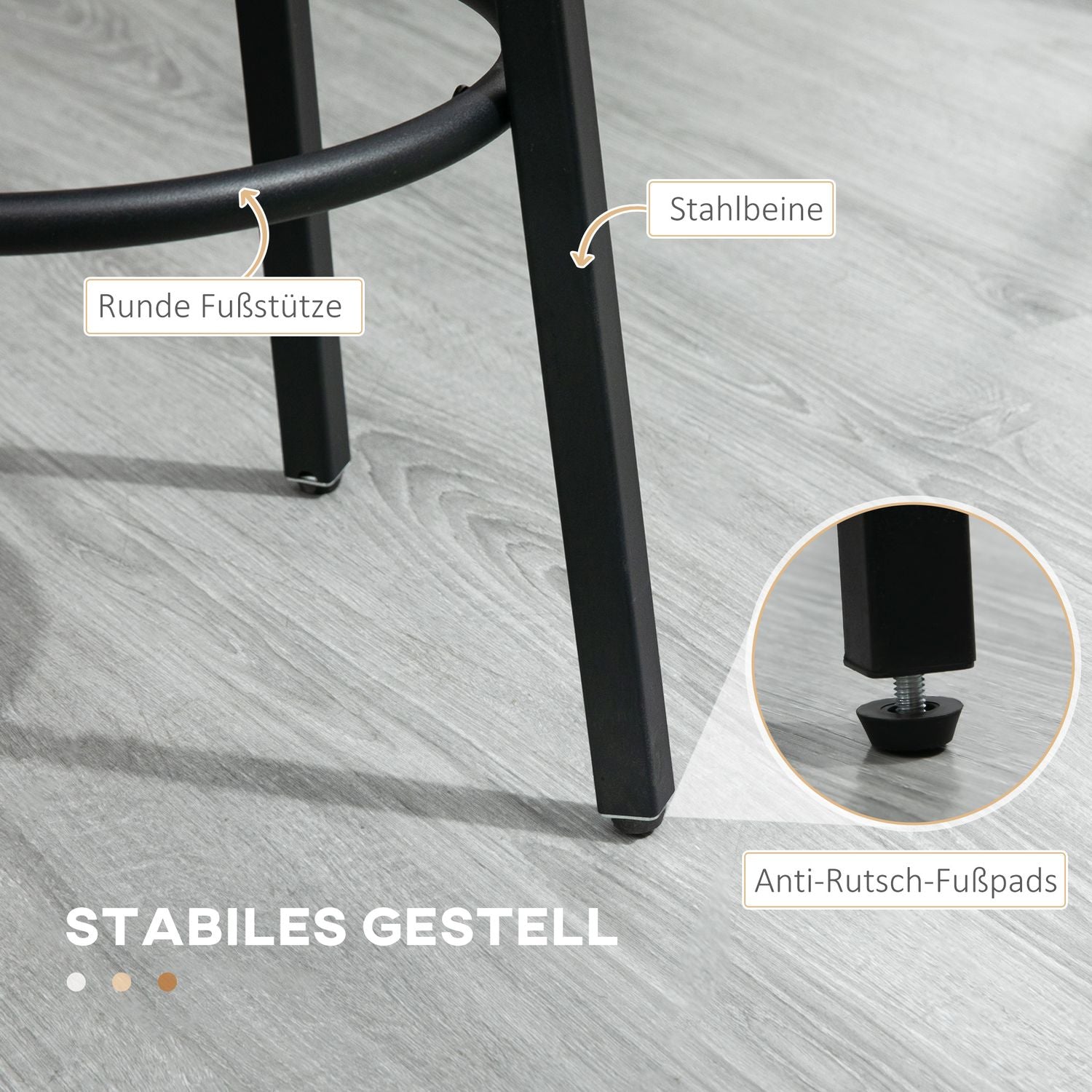 Barstolar, set om 2 – Rustik brun, industriell stålram