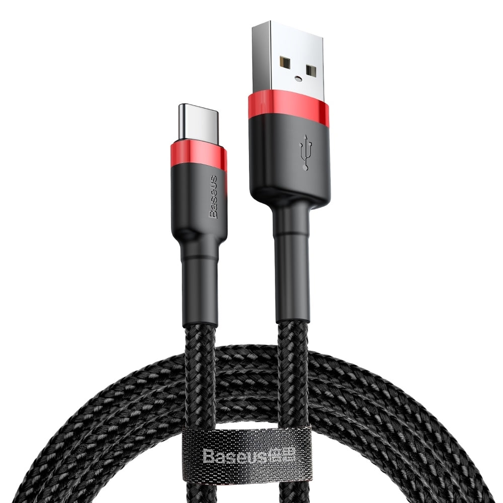 Baseus Cafule USB till USB-C-kabel, 3A, 1m - Röd/svart