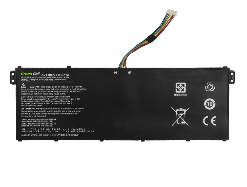 Batteri AC14B3K AC14B8K för Acer Aspire 5 A515 etc., 15,2V 2100mAh