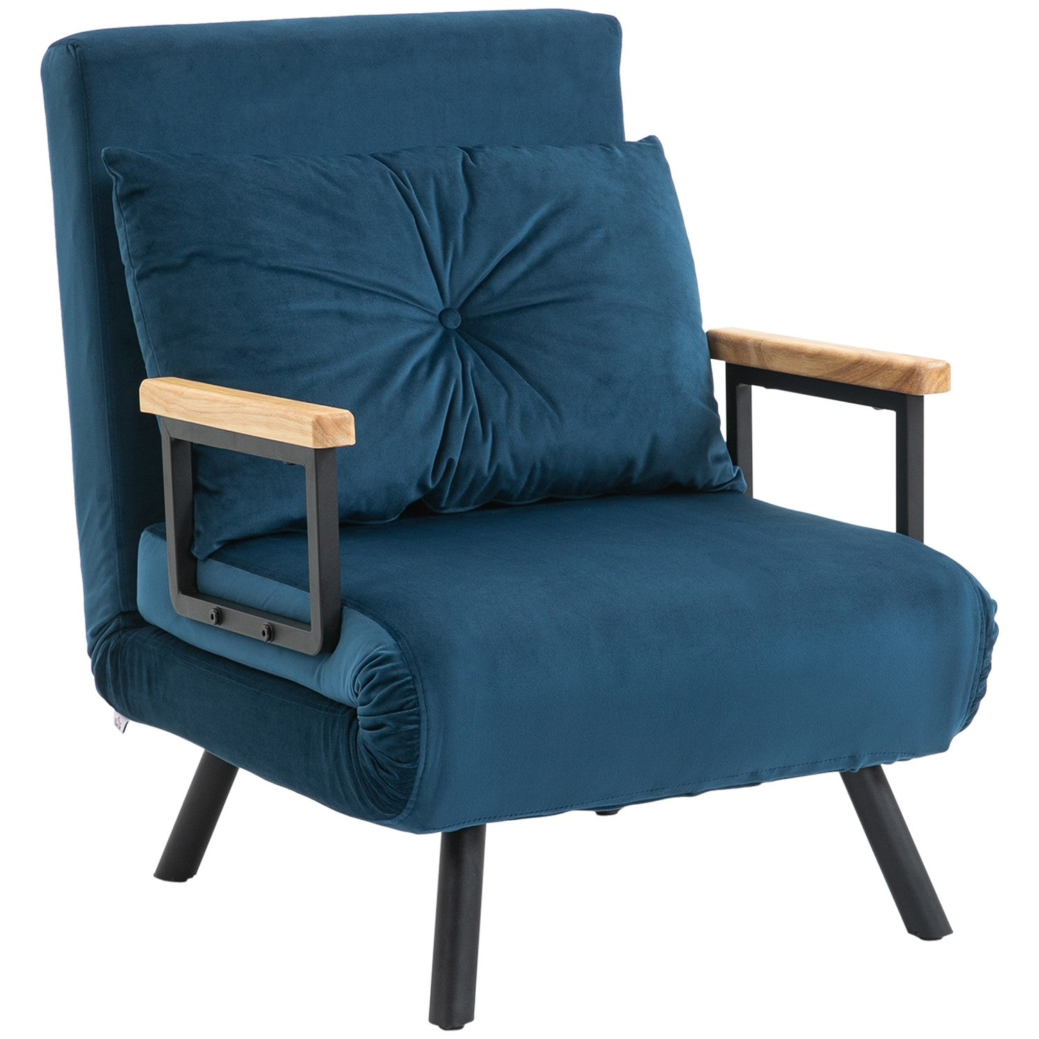 Blue Velvet Bäddsoffa – Justerbart ryggstöd, 63x73x81cm