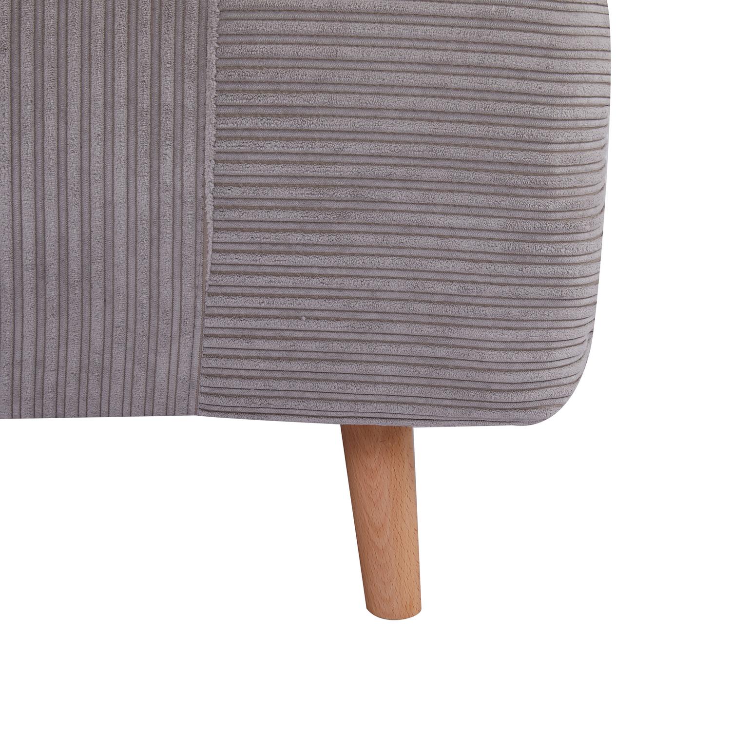 Bäddsoffa – justerbar, hopfällbar madrass, ljusgrå