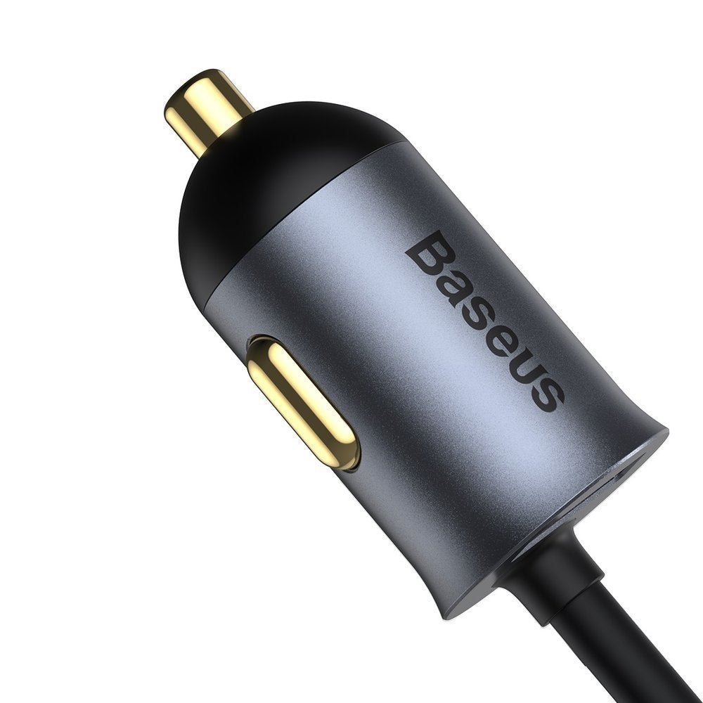 Billaddare splitter 3x USB + USB-C 120W PPS QC PD grå