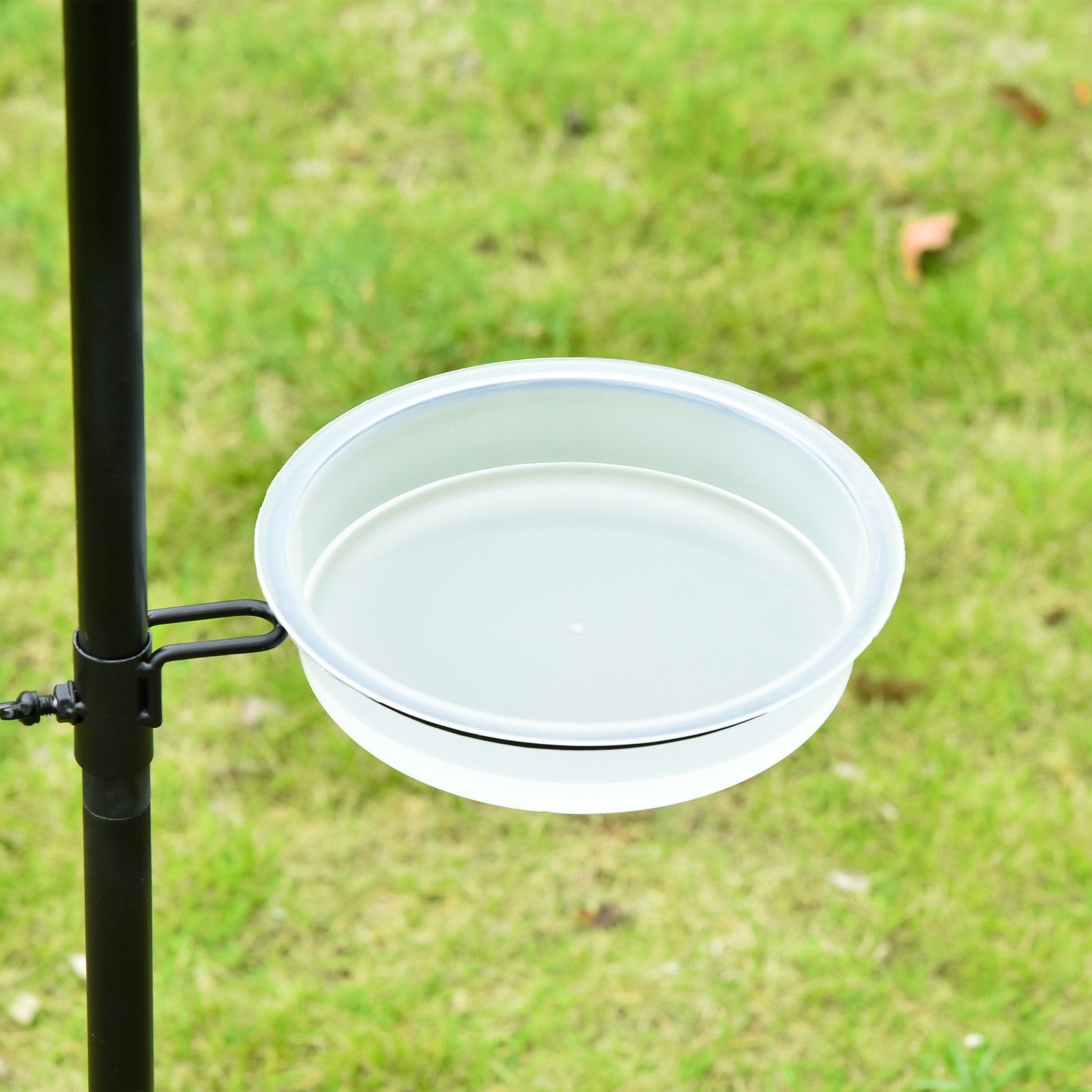 Black Steel Bird Feeding Station Set med badkar & 4 krokar