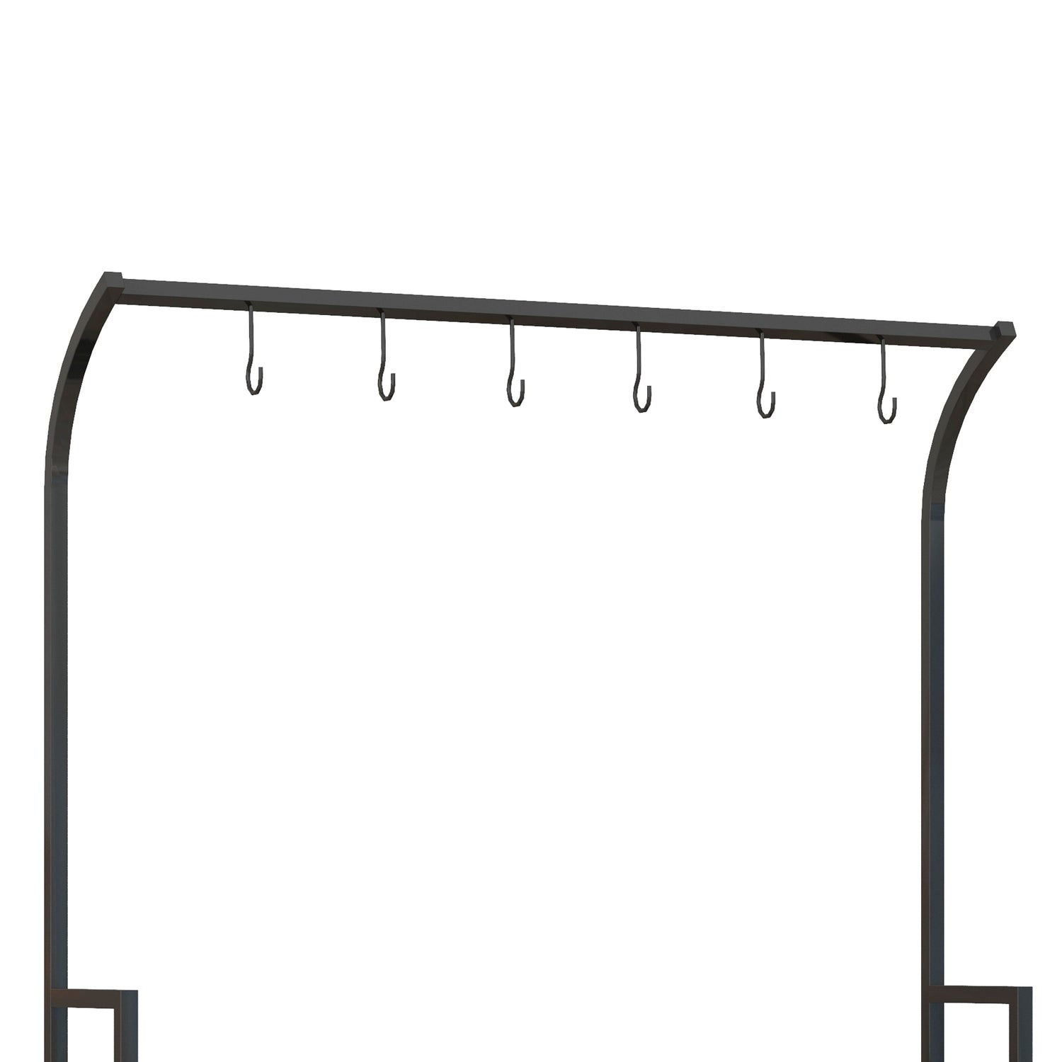 Black Steel Plant Stand – 3 våningar, 6 krokar, 110x50x170cm