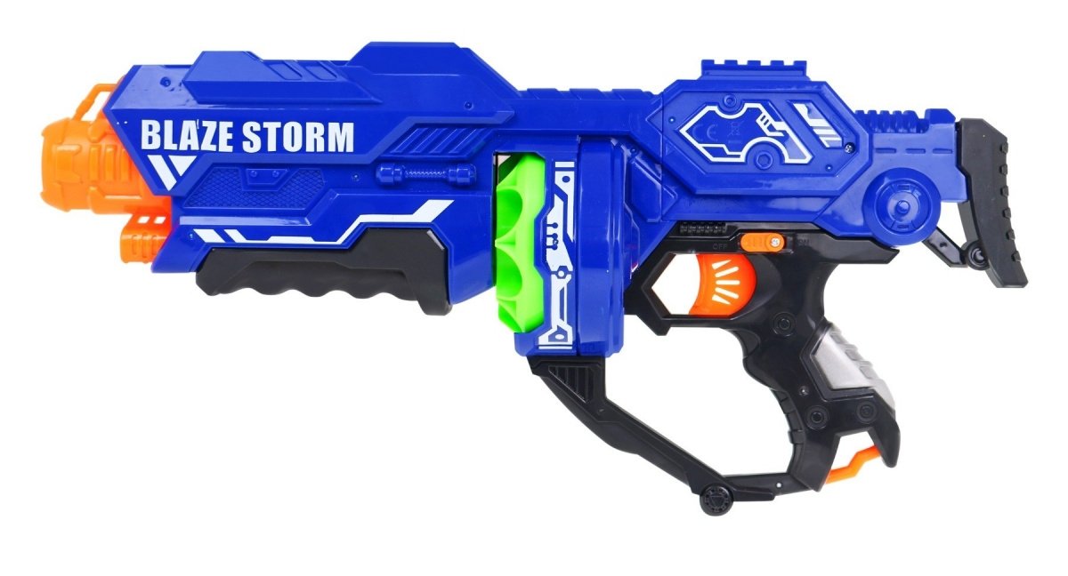 Blaze Storm Blue Pistol med 12 mjuka kulor för barn