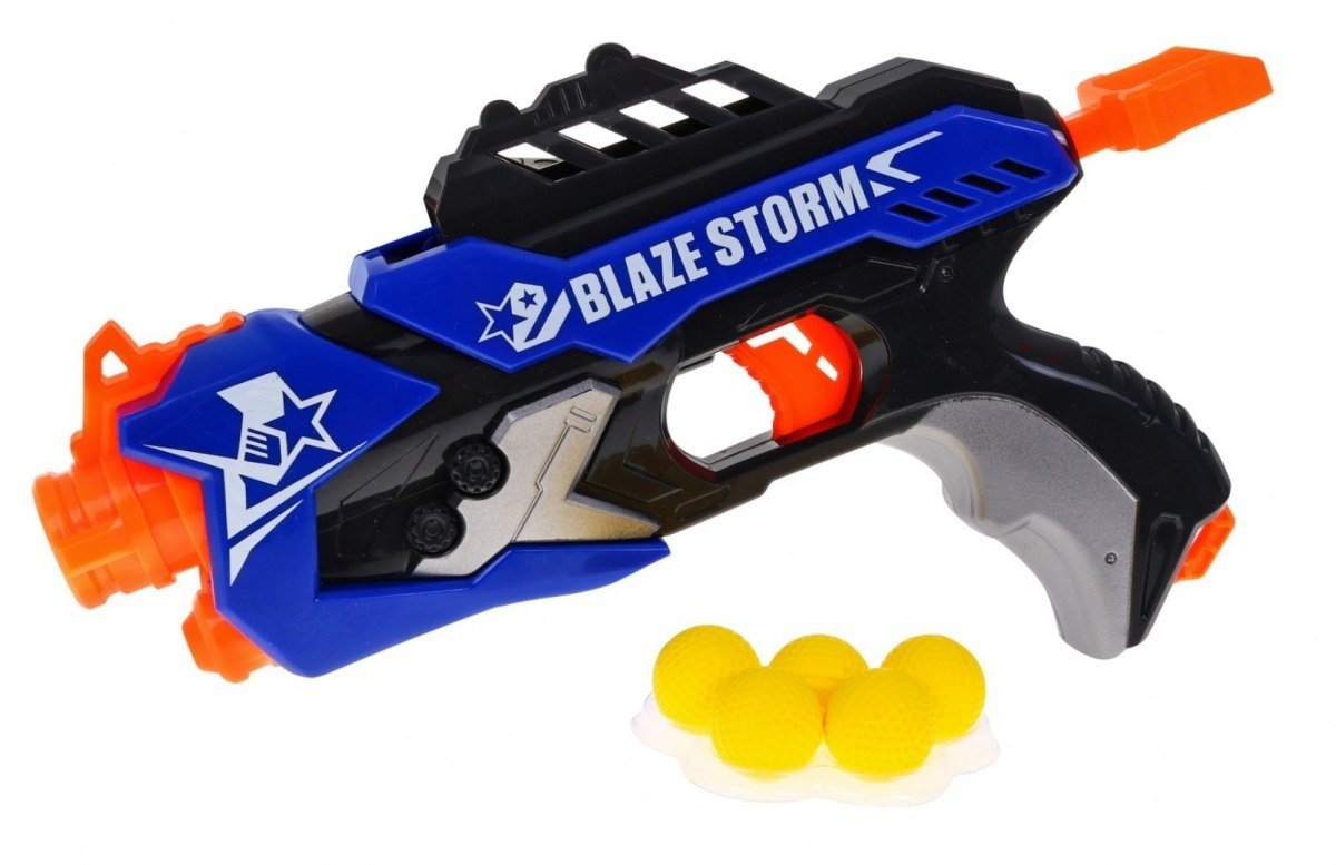 Blaze Storm Blue Pistol med 5 skumkulor, inga batterier behövs