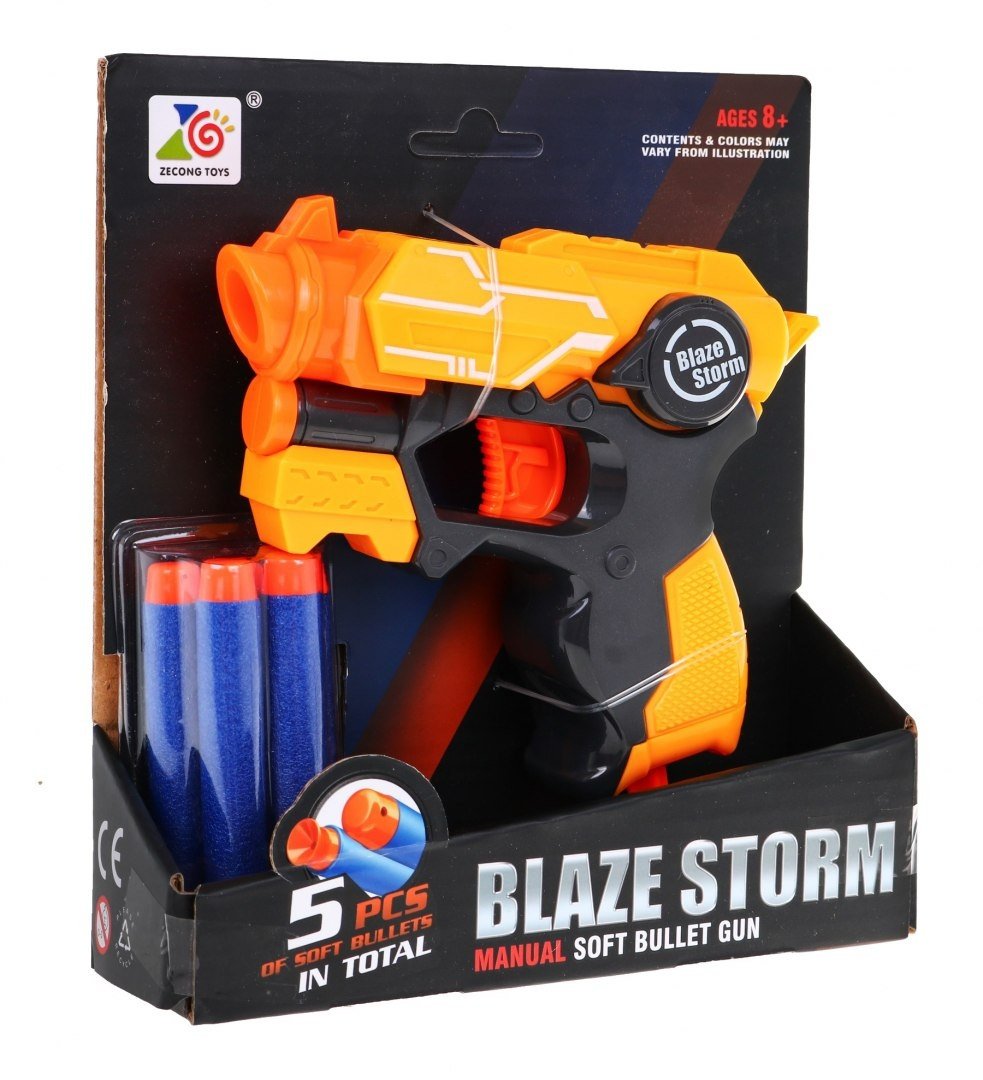 Blaze Storm Orange Foam Dart Pistol - Inga batterier behövs