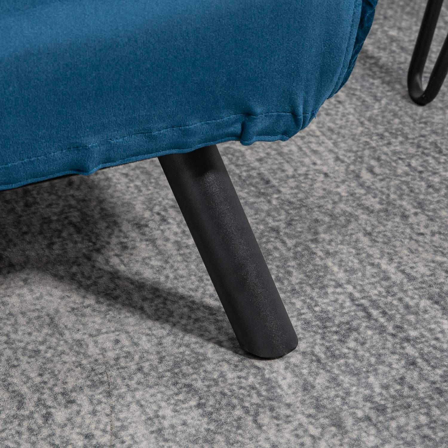 Blue Velvet bäddsoffa, justerbart ryggstöd, hopfällbar design