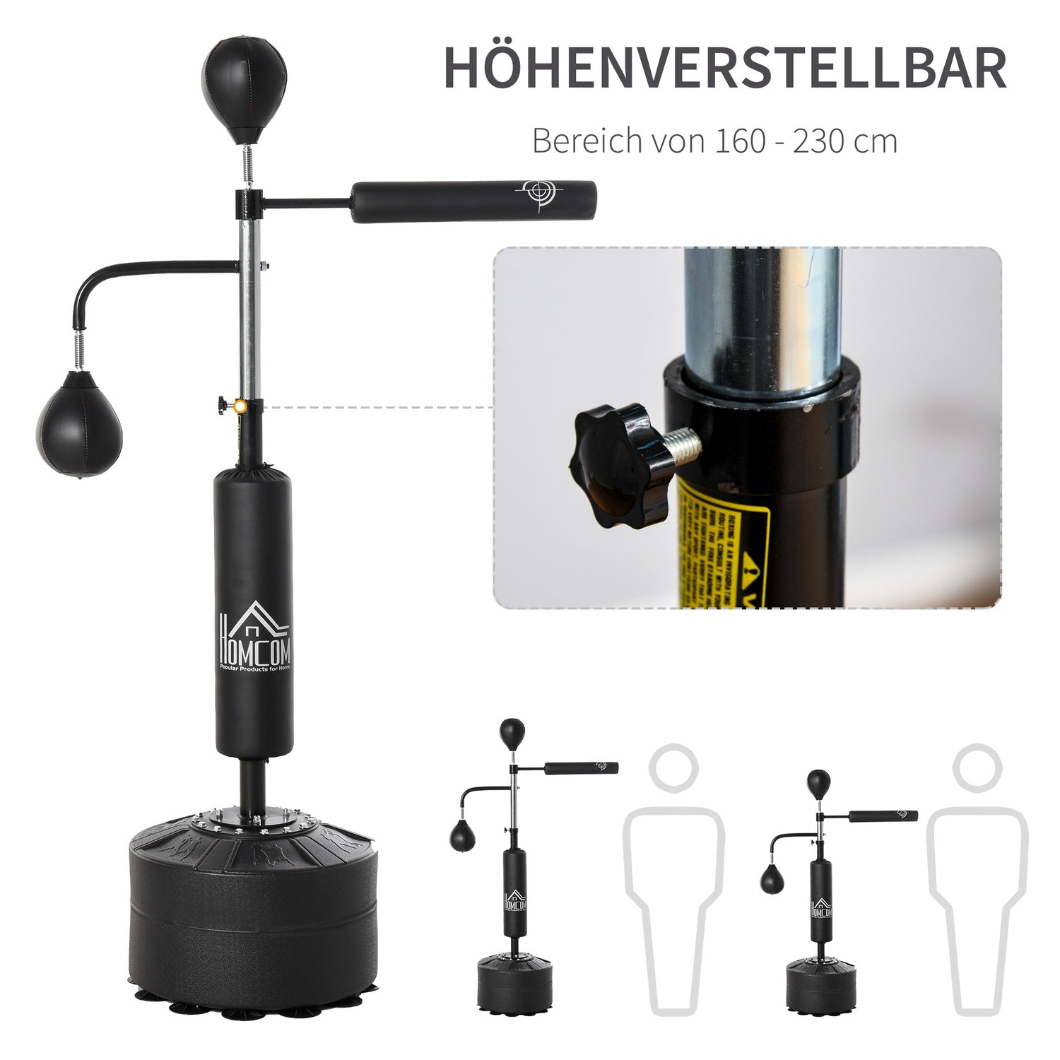 Justerbart boxningstränarställ, reflexstång och hastighetsbollar