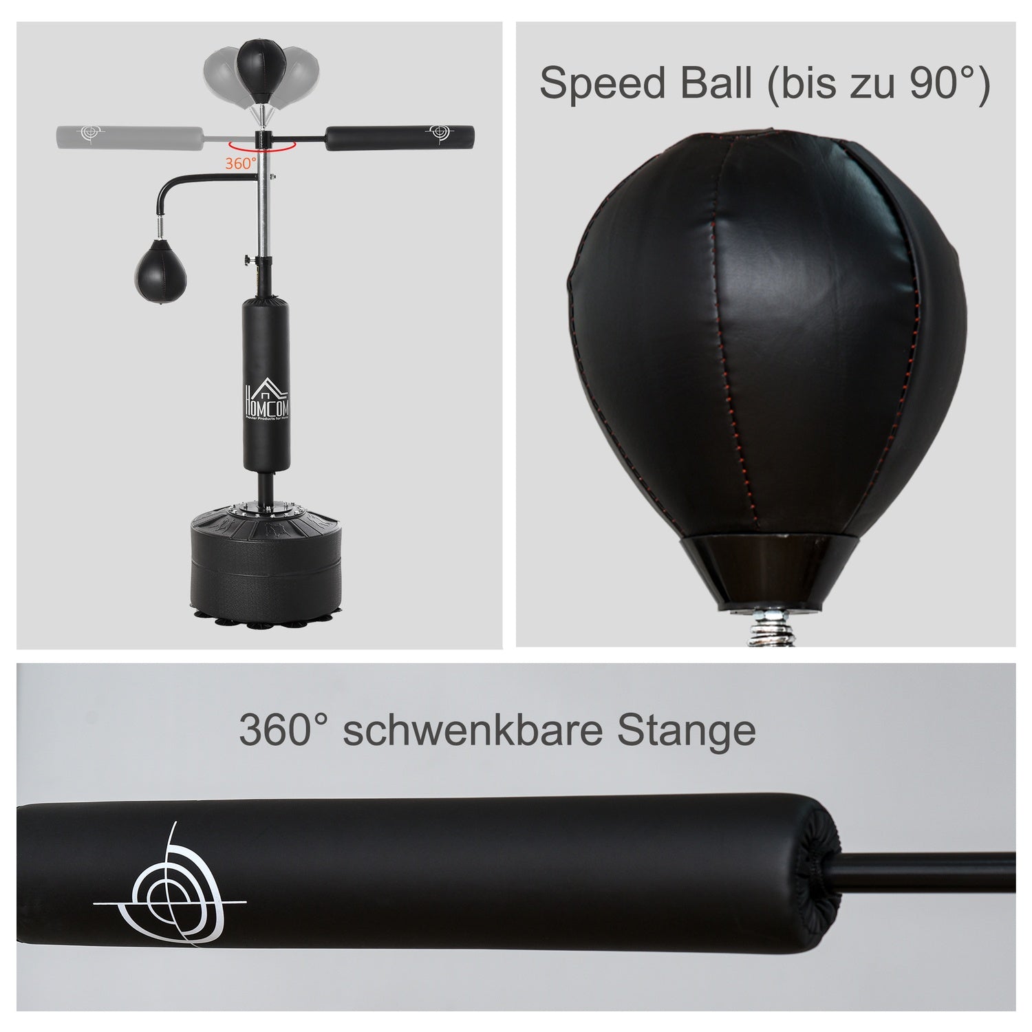 Justerbart boxningstränarställ, reflexstång och hastighetsbollar