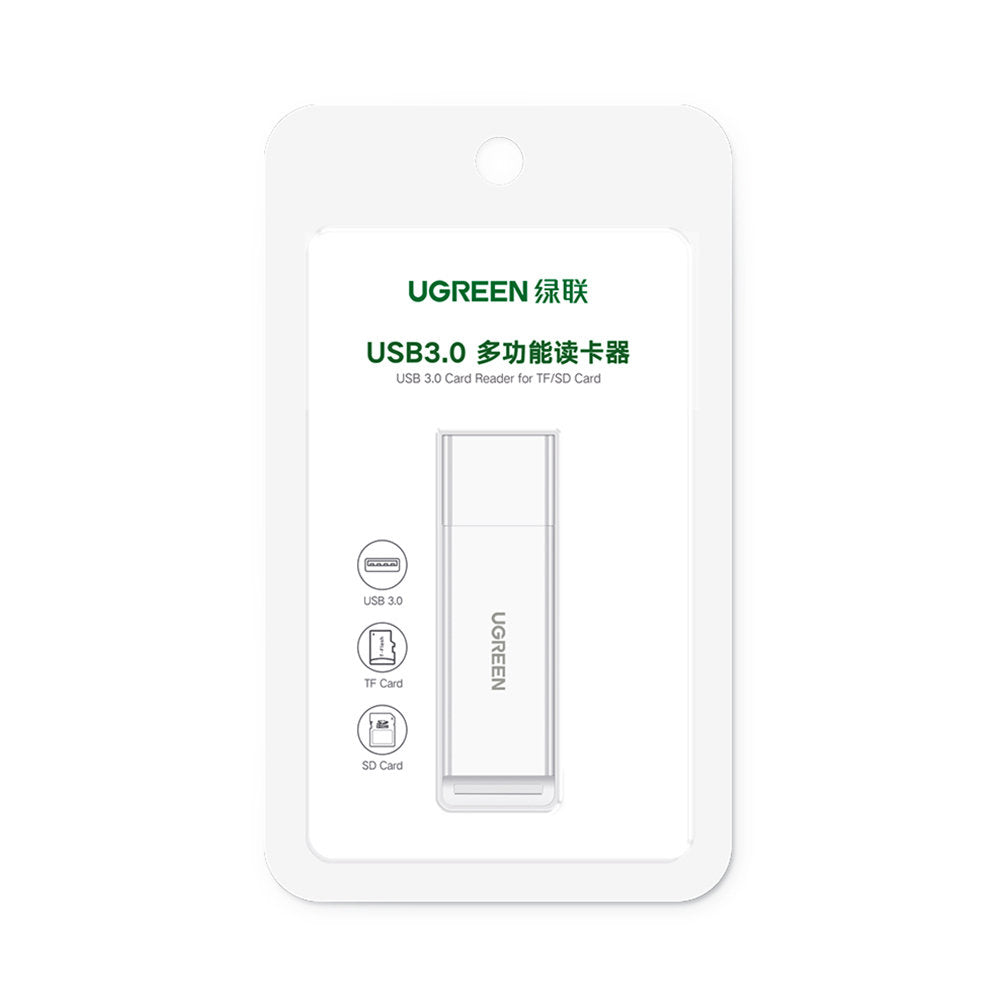 Bärbar TF/SD-kortläsare för USB 3.0, svart