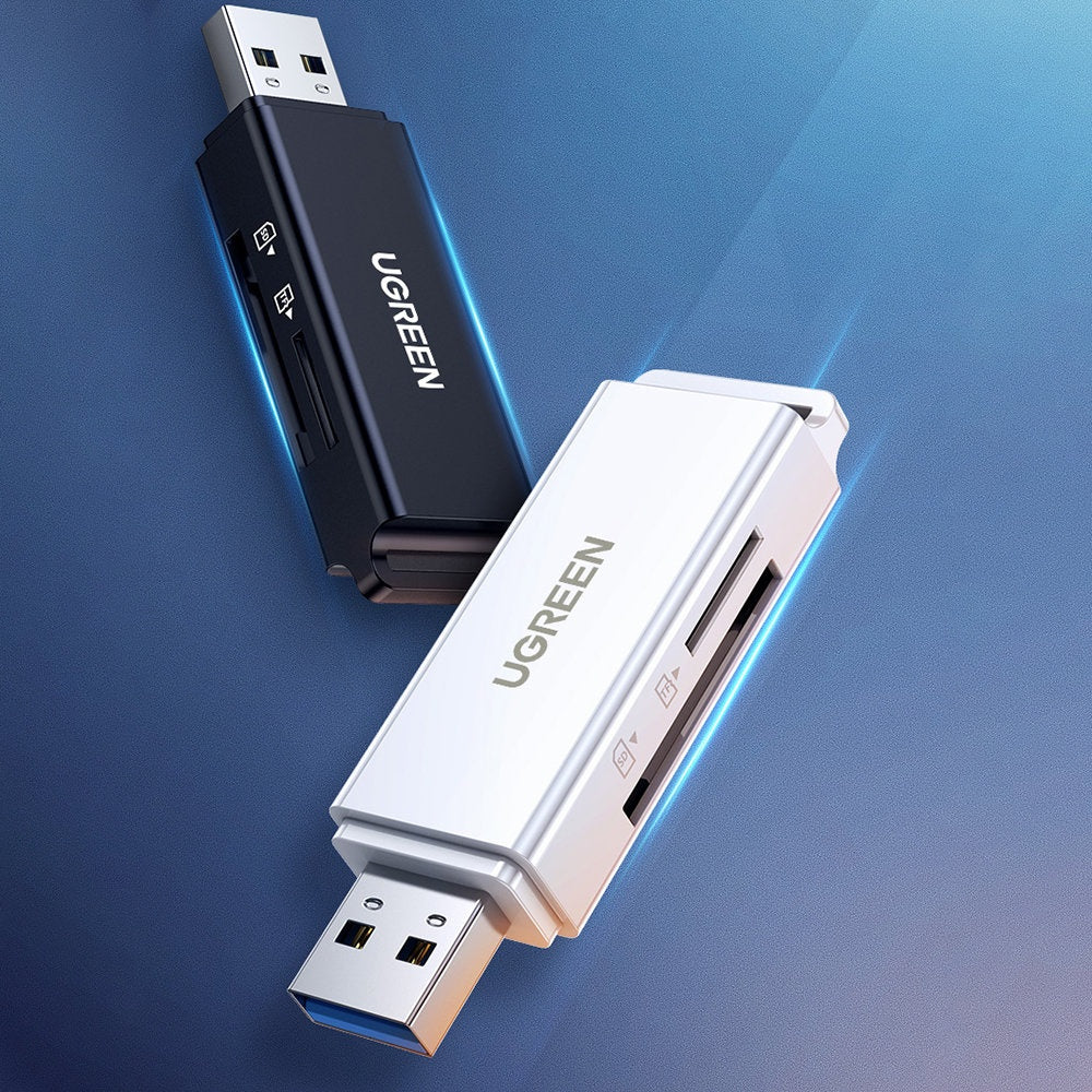 Bärbar TF/SD-kortläsare för USB 3.0, svart