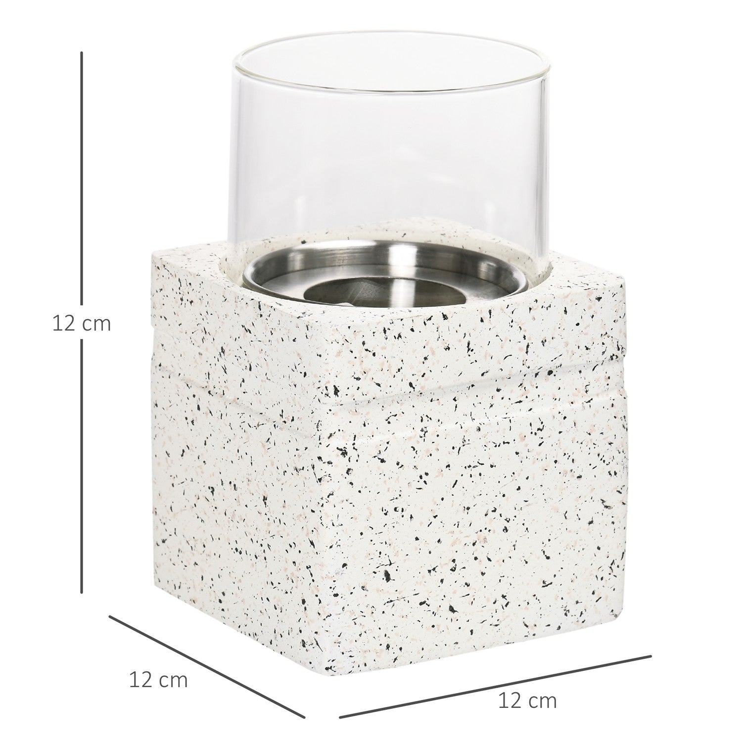 Bärbar grå bordseldskål – öppen spis inomhus/utomhus